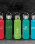 Personalised Engraved Stainless Steel Insulated Water Bottle, Laser Cut Custom Logo, Travel Thermal Drink, Corporate Birthday Teacher Gift