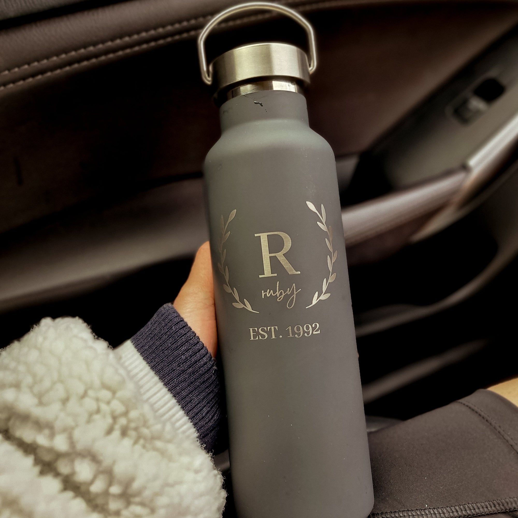Personalised Engraved Stainless Steel Insulated Water Bottle, Laser Cut Custom Logo, Travel Thermal Drink, Corporate Birthday Teacher Gift
