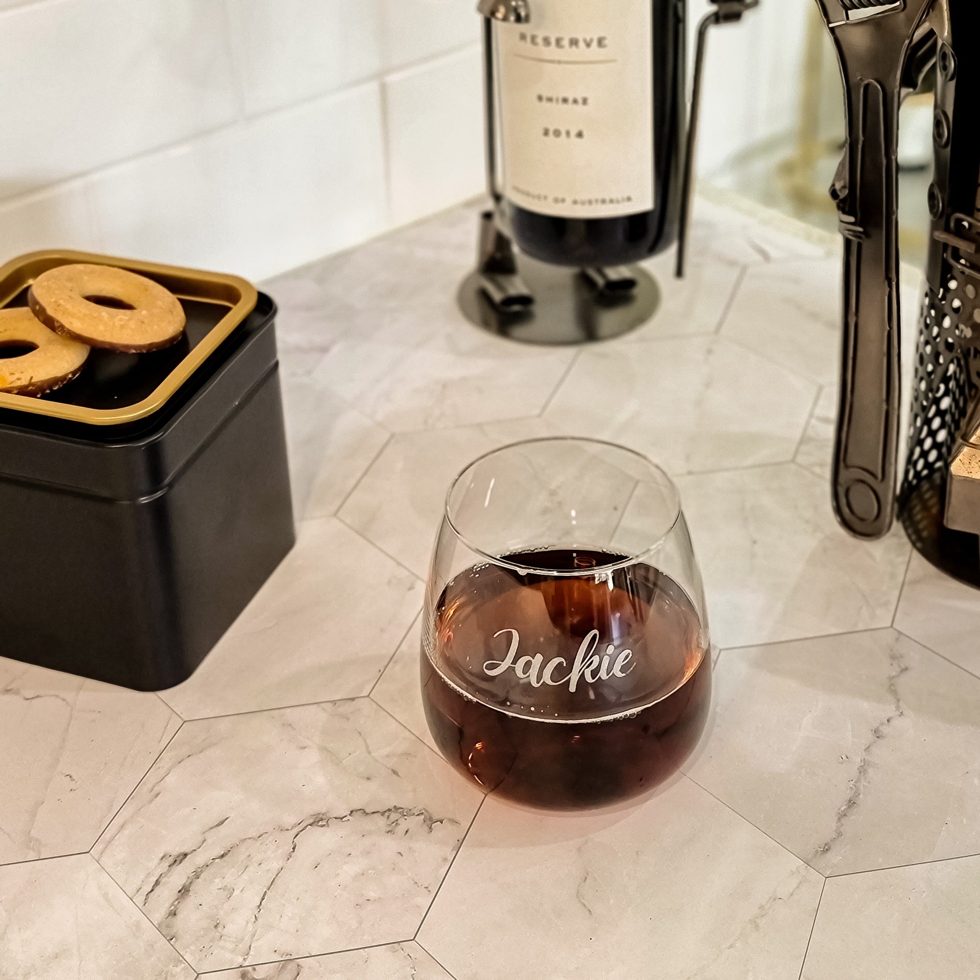 Personalised 360ml Glass, Laser Engraved Cocktail Soft Drink/ Wine Whiskey Glasses, Corporate Housewarming Wedding Bridesmaid Groomsmen Gift