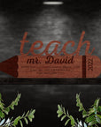 Personalised Number One Teacher Pencil Sign, Trophy Wooden Keepsake, Customised Gifts for