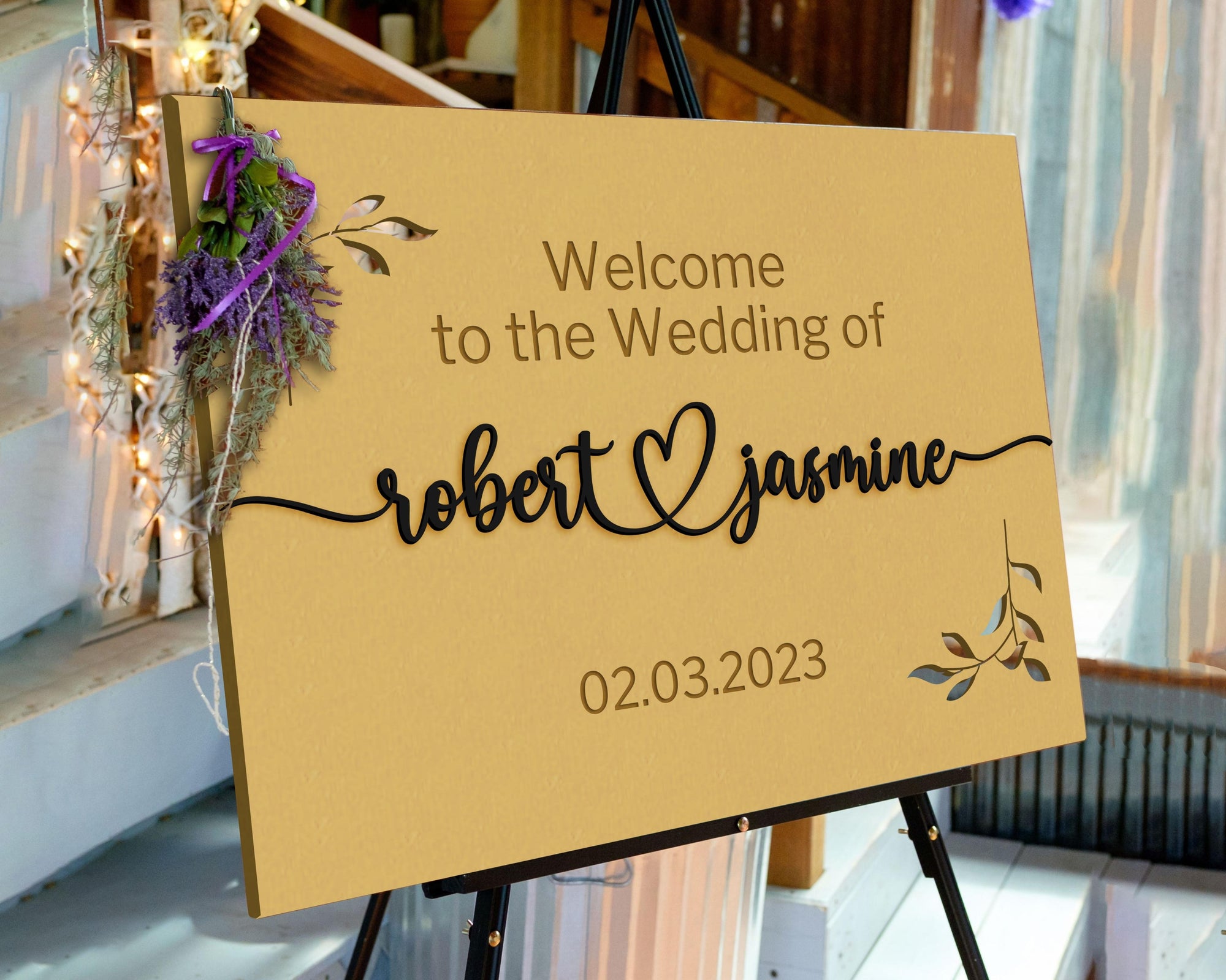 Personalised Raised 3D Letter MDF Wooden Welcome Wedding/ Event Signage