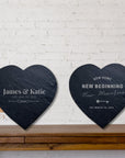 Personalised Heart Slate Serving Cheese Board, Custom Engraved Charcuterie Platter Placemat, Wedding Anniversary Corporate Housewarming Gift