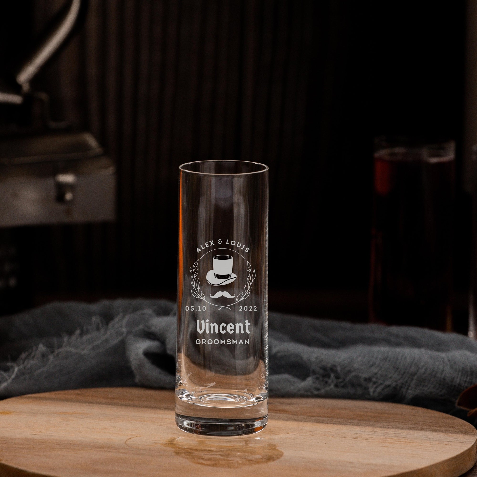 Engraved Luxury 50ml Crystal Shot Glass, Personalised Custom Monogram Glassware, Housewarming, Groomsmen, Bridal Wedding, Father's Day Gift