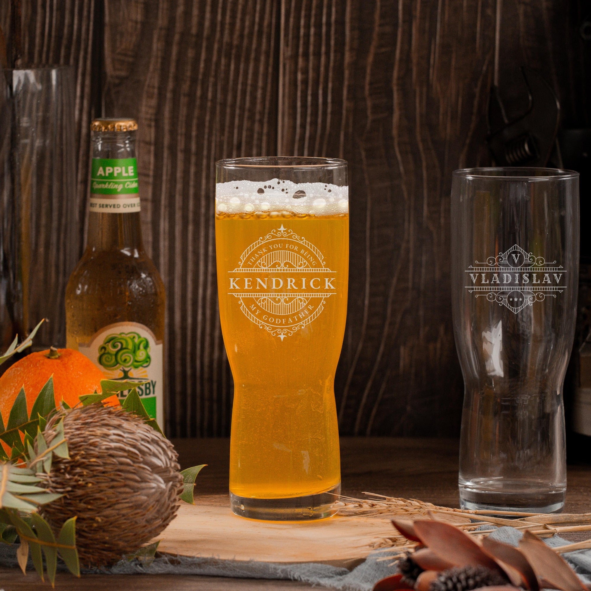 Engraved 580ml Pilsner Beer Glass - Italy