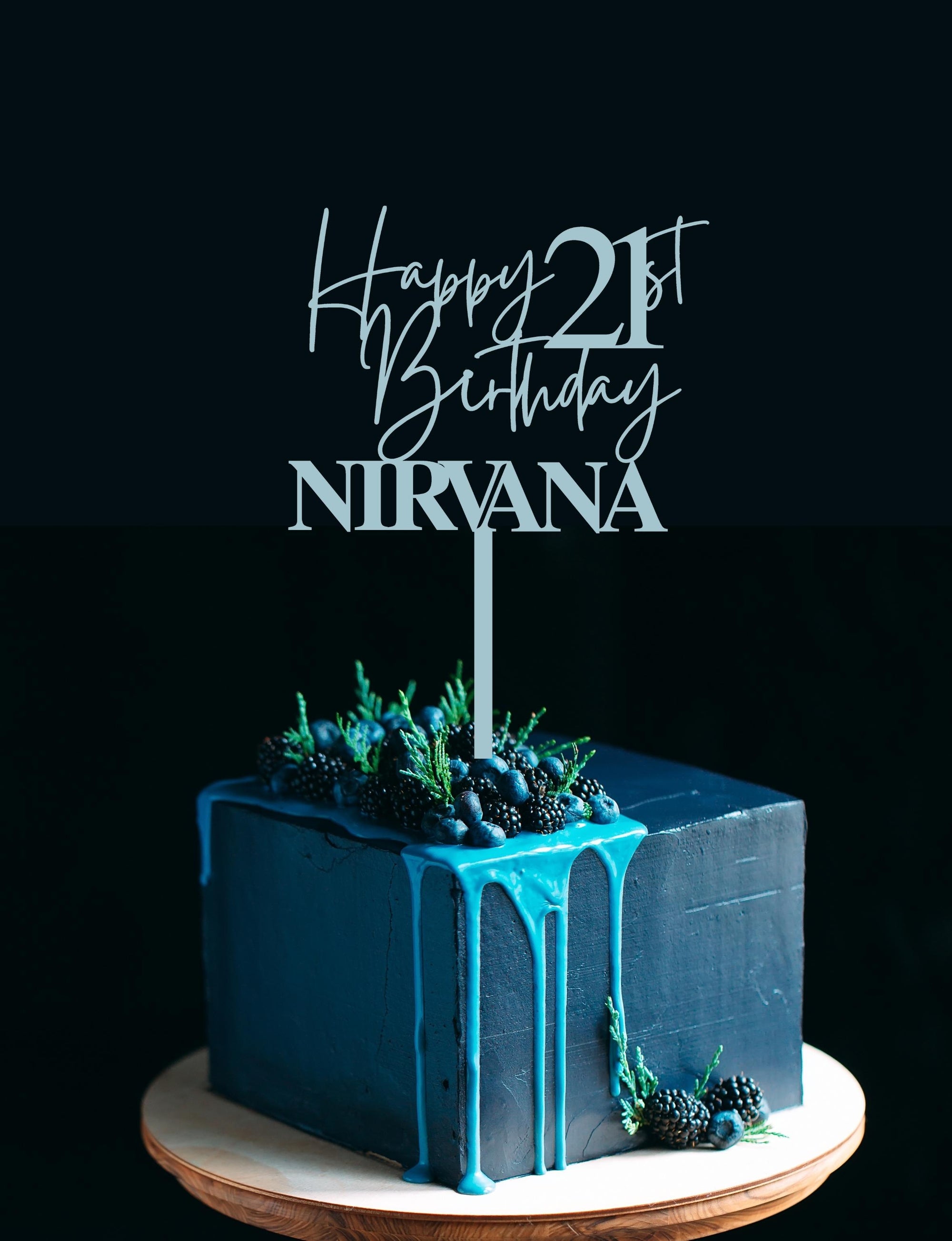 Personalised Happy Birthday MDF/ Mirror Acrylic Cake Topper, Custom Cut Out Joint Name & Age, Wedding/ Celebration/ Event Party Decor Supply Toppers