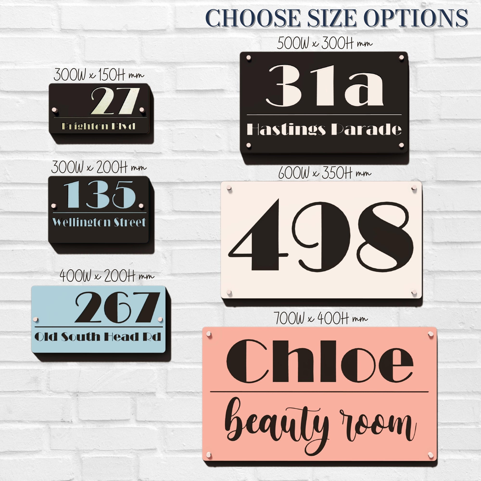 Personalised Floating House Number Mirror Acrylic Sign, Custom Laser Cut Modern Business/ Hotel Room/ Mailbox/ Apartment Door Signage Address Plate