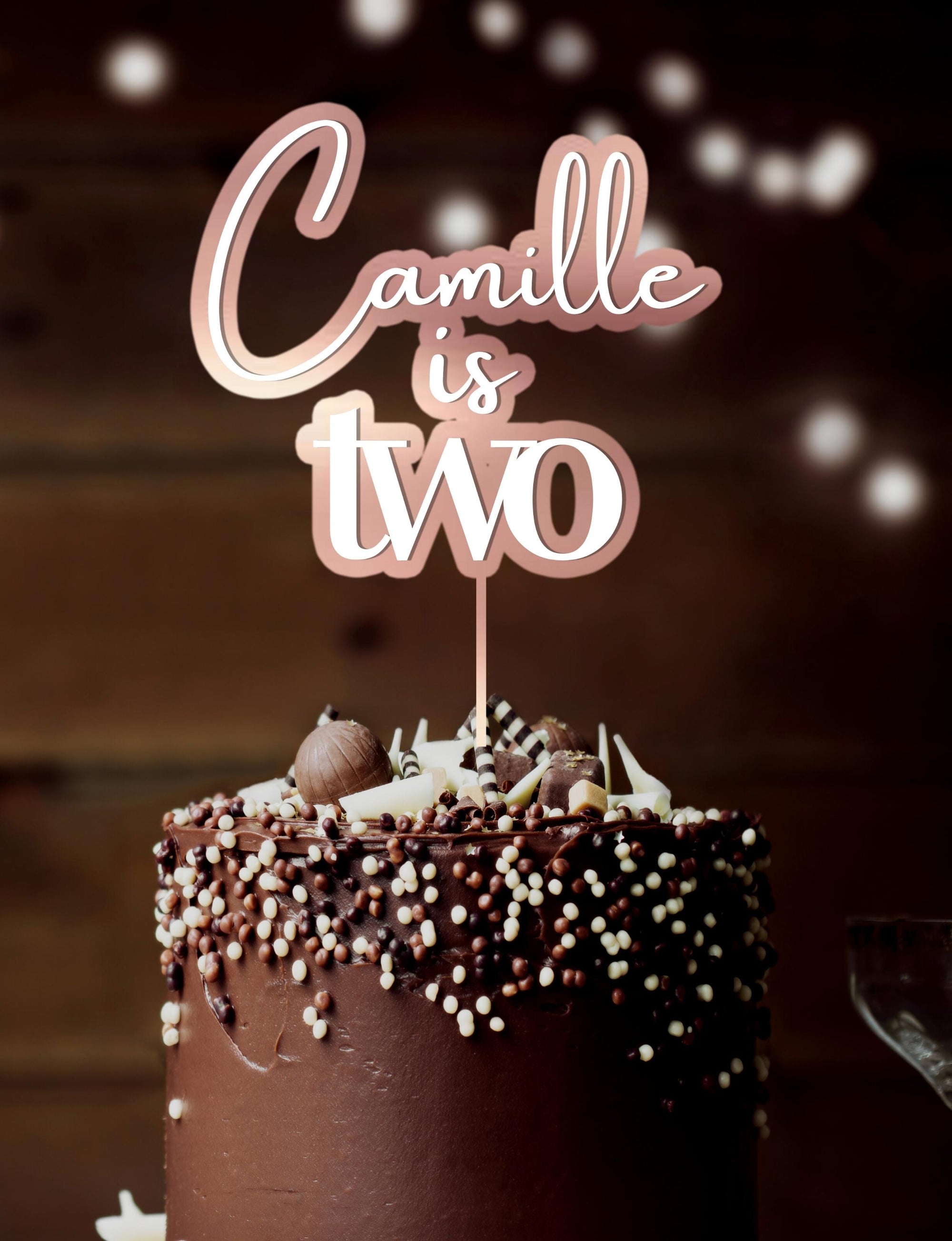 Personalised 3D Acrylic Double Layered Name & Age - Birthday Cake Topper, Shadow Effect, Custom Cut Out Joint Name, Wedding/ Celebration/ Event Party Decor Supply Toppers