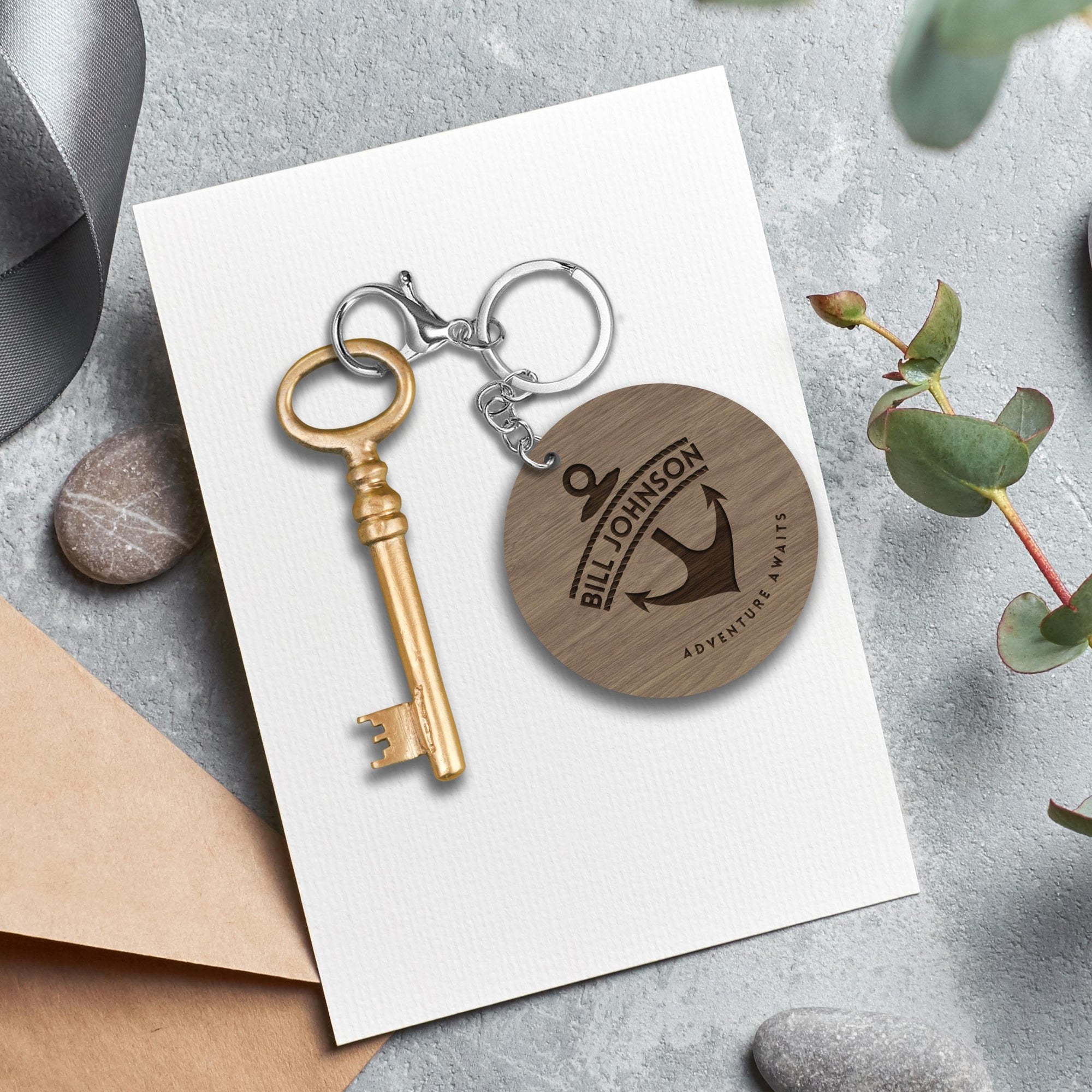 Personalised Wooden Keychain, Custom Wood Key Chain, Logo Engraved Key Ring Bag Name Tags, Drive Safe Keyrings Gift For Him, Dad/ Corporate, Wedding Favours