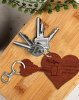 Personalised Couple 2pcs Heart Lock Wooden Keychain, Custom Valentine's Wood Key Chain, Engraved Key Ring Bag Name Tags, Drive Safe Keyrings Anniversary, Bridesmaid Gift, Wedding Favours