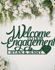 Custom Wooden/ Acrylic Welcome To Our Engagement Sign, Personalised Name & Date Wedding Signage, Hedge Photo Prop, Event Wall Hoop, Bridal Shower, Anniversary, Stag Hens Party, Birthday Backdrop Decor