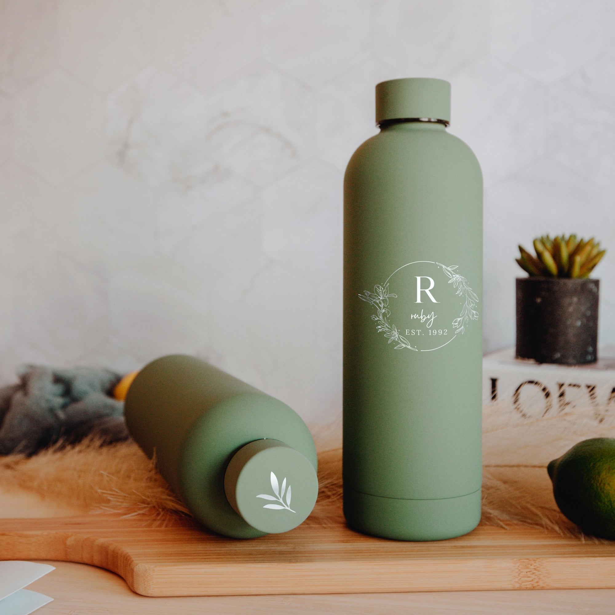 Personalised Stainless Steel Insulated Water Bottle, Laser Engraved Custom Logo, Travel Thermal Drink, Corporate Teacher Birthday Promotion Gift