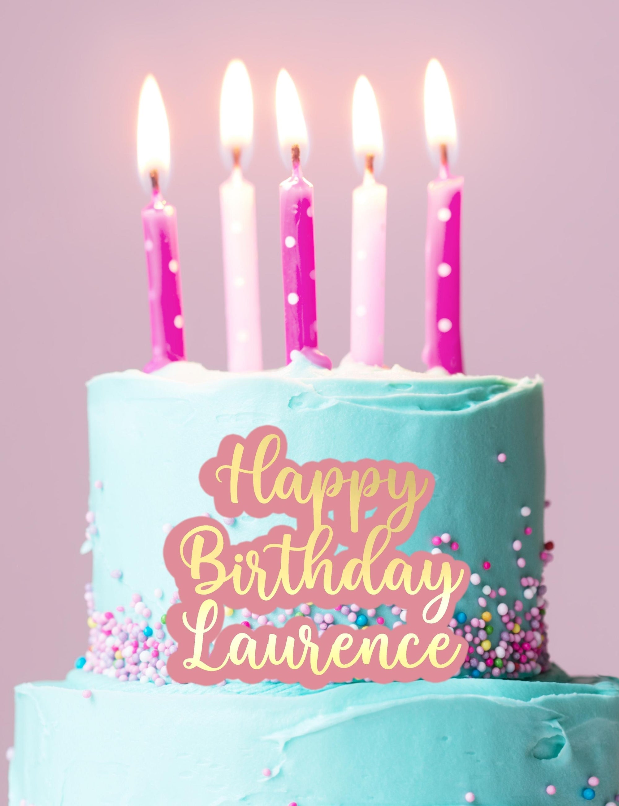 Personalised 3D Acrylic Double Layered Baby Name - Happy Birthday Cake Topper, Custom Cut Out Cake Plaque/ Fropper/ Charm/ Front of Cake Sign/ Event Party Decor Supply Toppers