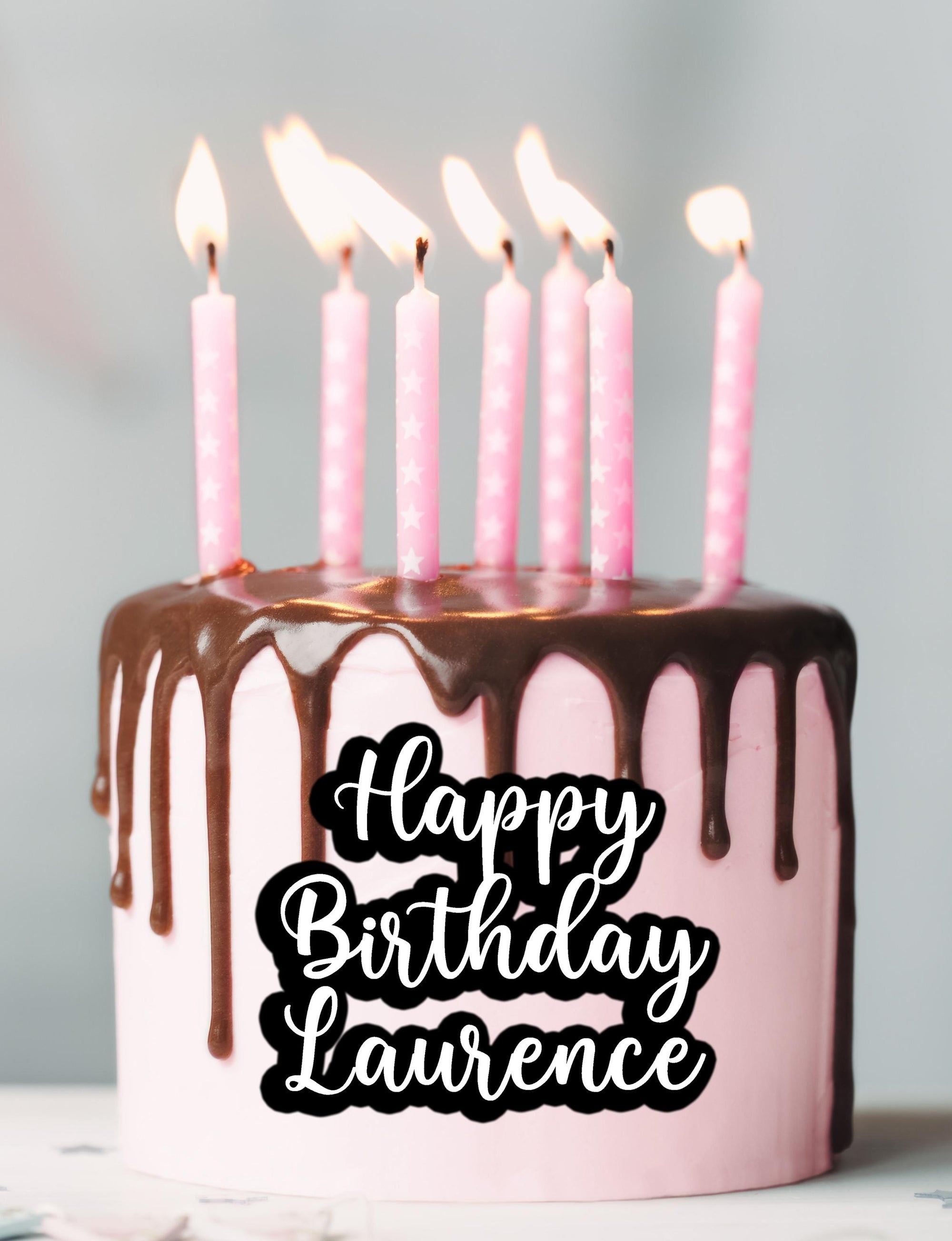 Personalised 3D Acrylic Double Layered Baby Name - Happy Birthday Cake Topper, Custom Cut Out Cake Plaque/ Fropper/ Charm/ Front of Cake Sign/ Event Party Decor Supply Toppers