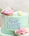 Personalised 3D Acrylic Double Layered Baby Name - Happy Birthday Cake Topper, Custom Cut Out Cake Plaque/ Fropper/ Charm/ Front of Cake Sign/ Event Party Decor Supply Toppers