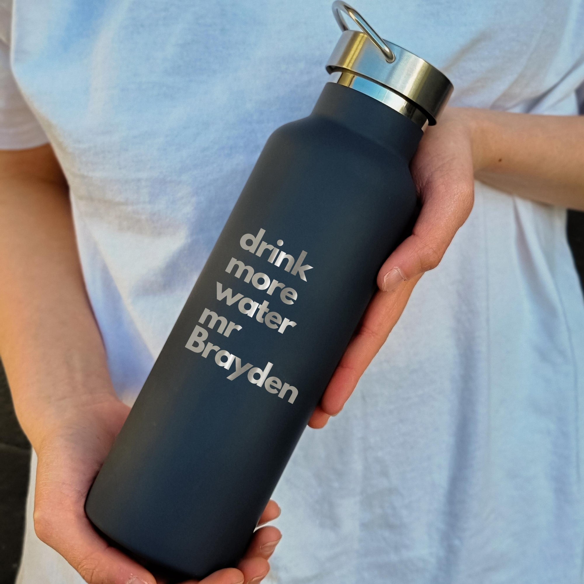 Personalised Engraved Stainless Steel Insulated Water Bottle, Laser Cut Custom Logo, Travel Thermal Drink, Corporate Birthday Teacher Gift