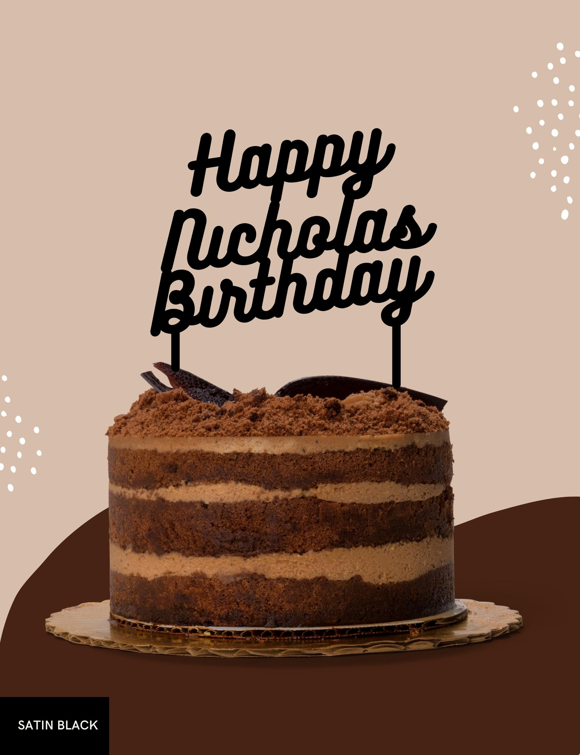 Personalised Happy Birthday MDF/ Mirror Acrylic Cake Topper, Cut Out Custom Joint Name & Age, Wedding/ Celebration/ Event Party Decor Supply