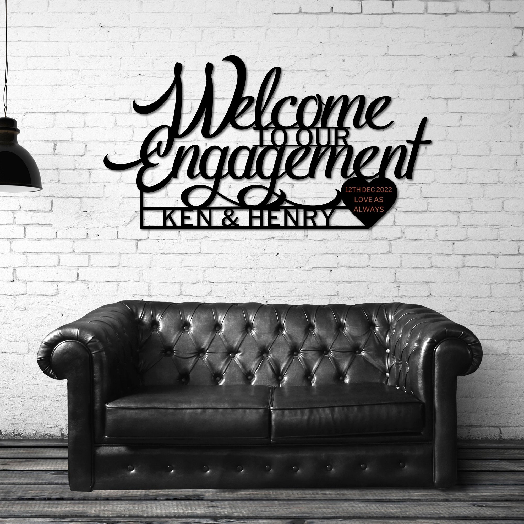 Custom Wooden/ Acrylic Welcome To Our Engagement Sign, Personalised Name & Date Wedding Signage, Hedge Photo Prop, Event Wall Hoop, Bridal Shower, Anniversary, Stag Hens Party, Birthday Backdrop Decor