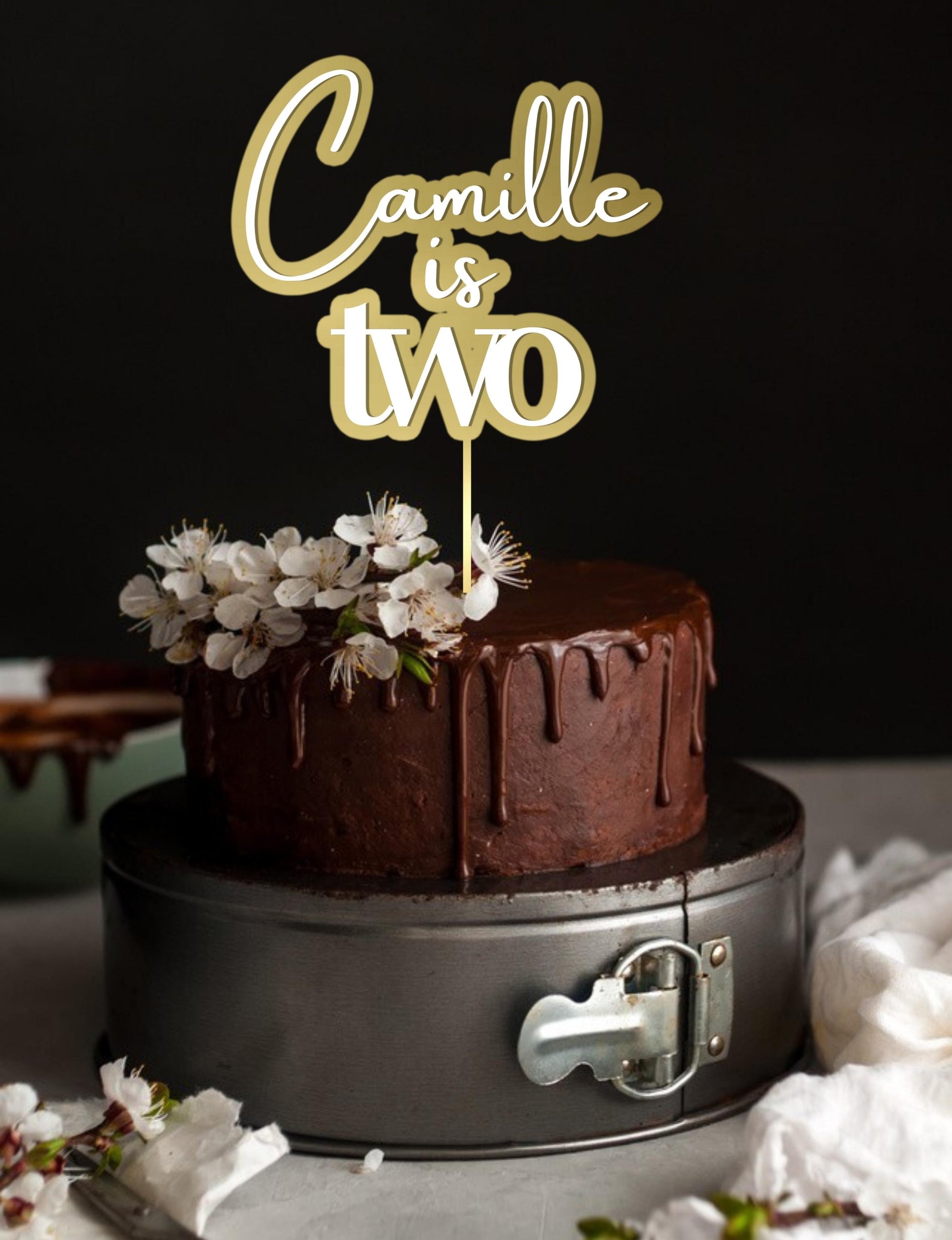 Personalised 3D Acrylic Double Layered Name & Age - Birthday Cake Topper, Shadow Effect, Custom Cut Out Joint Name, Wedding/ Celebration/ Event Party Decor Supply Toppers