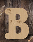 Custom Engraved Wooden Guest Book Alternative, Personalised Wooden Family Name Letter,  Rustic/ Vintage/  Boho, Country Wedding Decor, Engagement/ Birthday Signage on Easel,  Laser Cut GuestBook