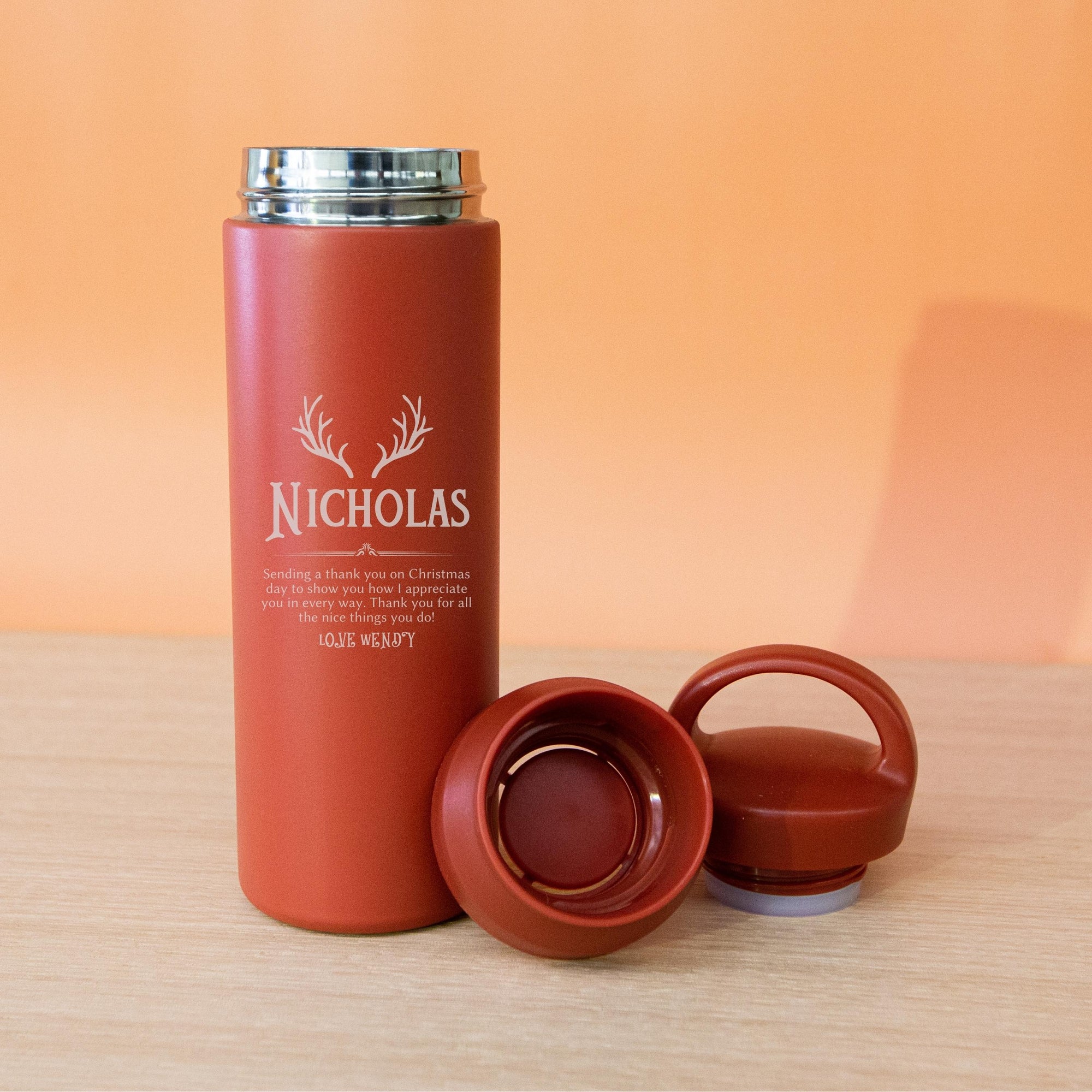 Christmas Personalised Engraved Stainless Steel Insulated Water Bottle, Xmas/ New Year Custom Logo,  Eco Friendly Coffee Tea Cup, Travel Thermal Drink, Corporate Birthday Teacher Gift, Insulation Portable Vacuum Flasks & Thermoses