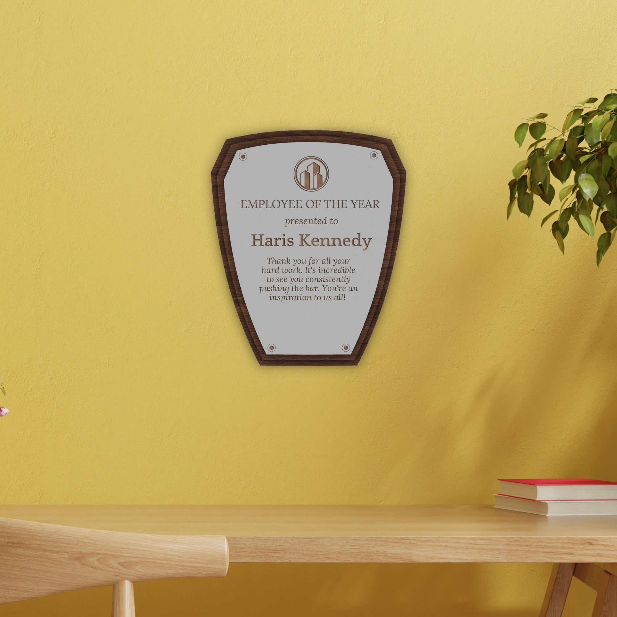 Personalised Triple Layers Number One Employee Wooden Trophy Award, Engraved World Greatest Staff of The Year Trophies, Custom Keepsake Gifts for