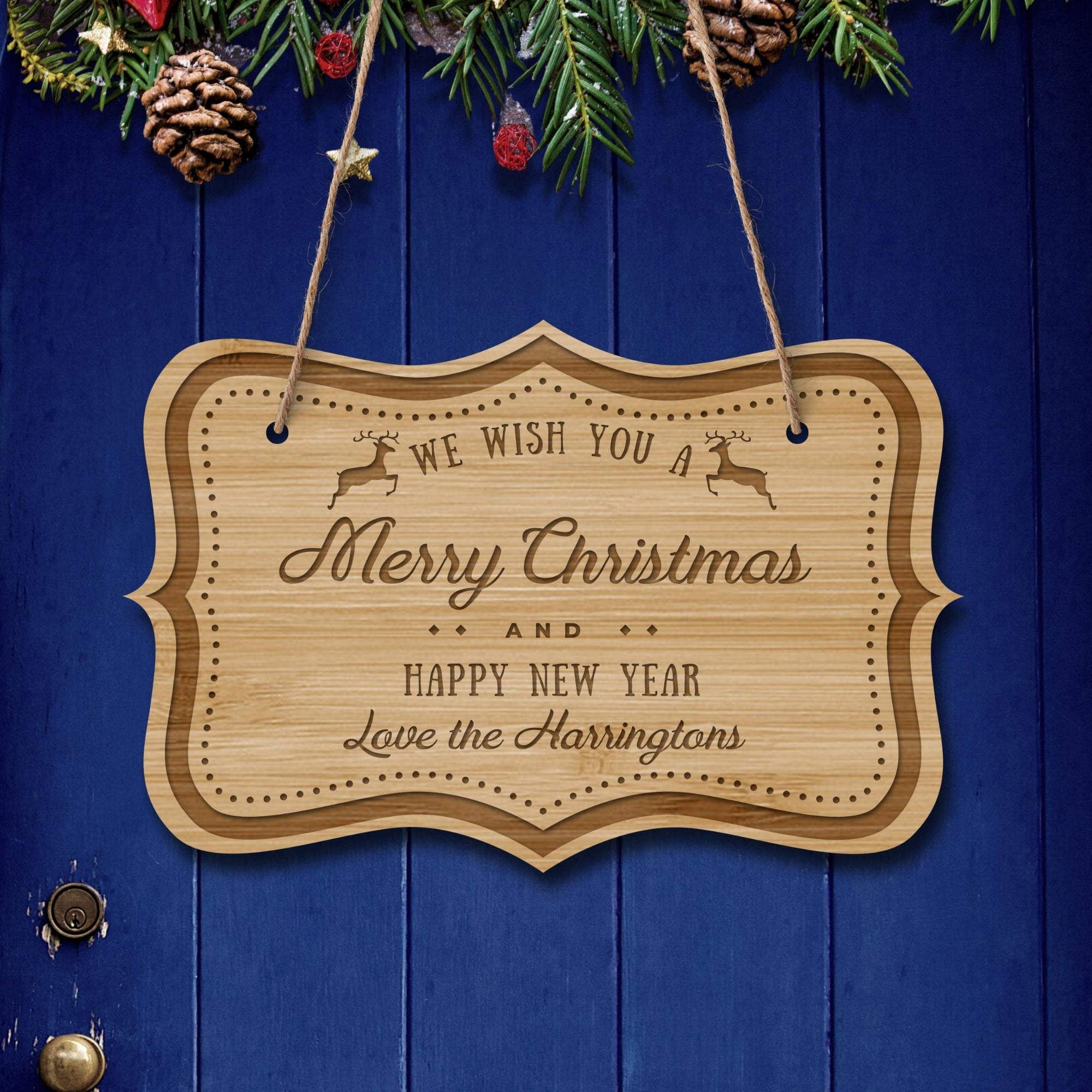 Custom Wooden Engraved Santa Please Stop Here Signage
