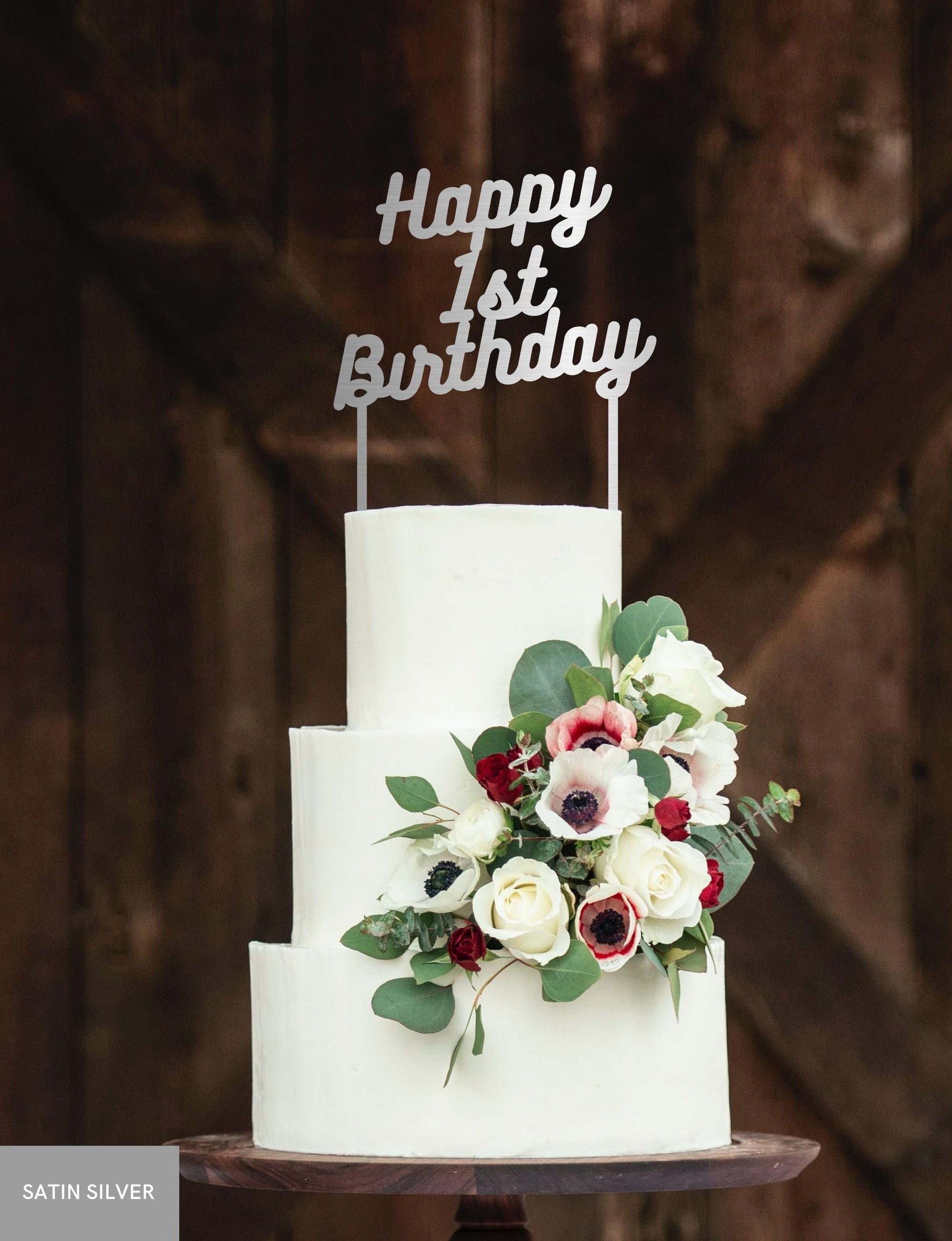 Personalised Happy Birthday MDF/ Mirror Acrylic Cake Topper, Cut Out Custom Joint Name & Age, Wedding/ Celebration/ Event Party Decor Supply