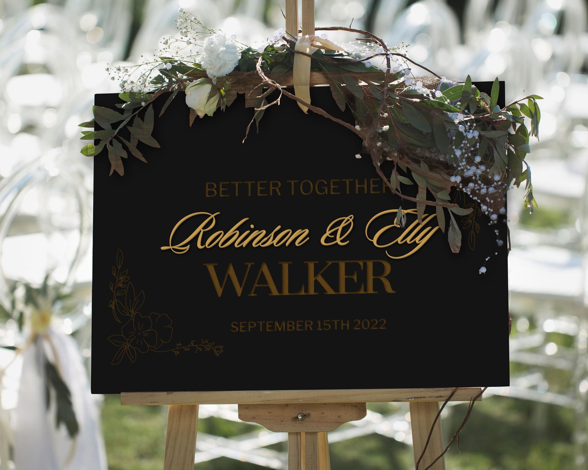 Personalised Raised 3D Letter MDF Wooden Welcome Wedding/ Event Signage