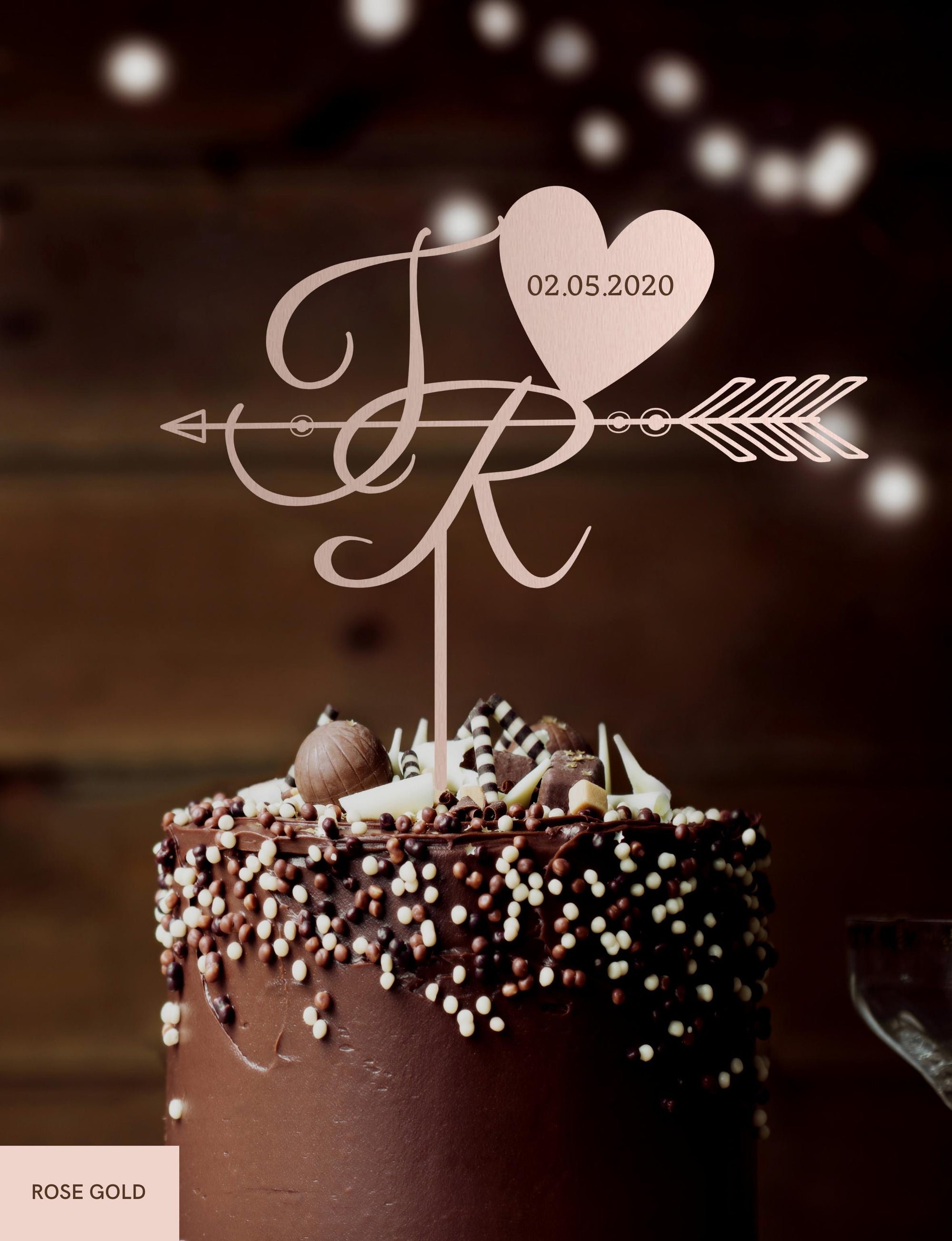 Personalised Initial Join Name & Heart, Engraved Date Wedding Cake Topper/ Custom Bridal & Groom, Hens Party Supply Decor