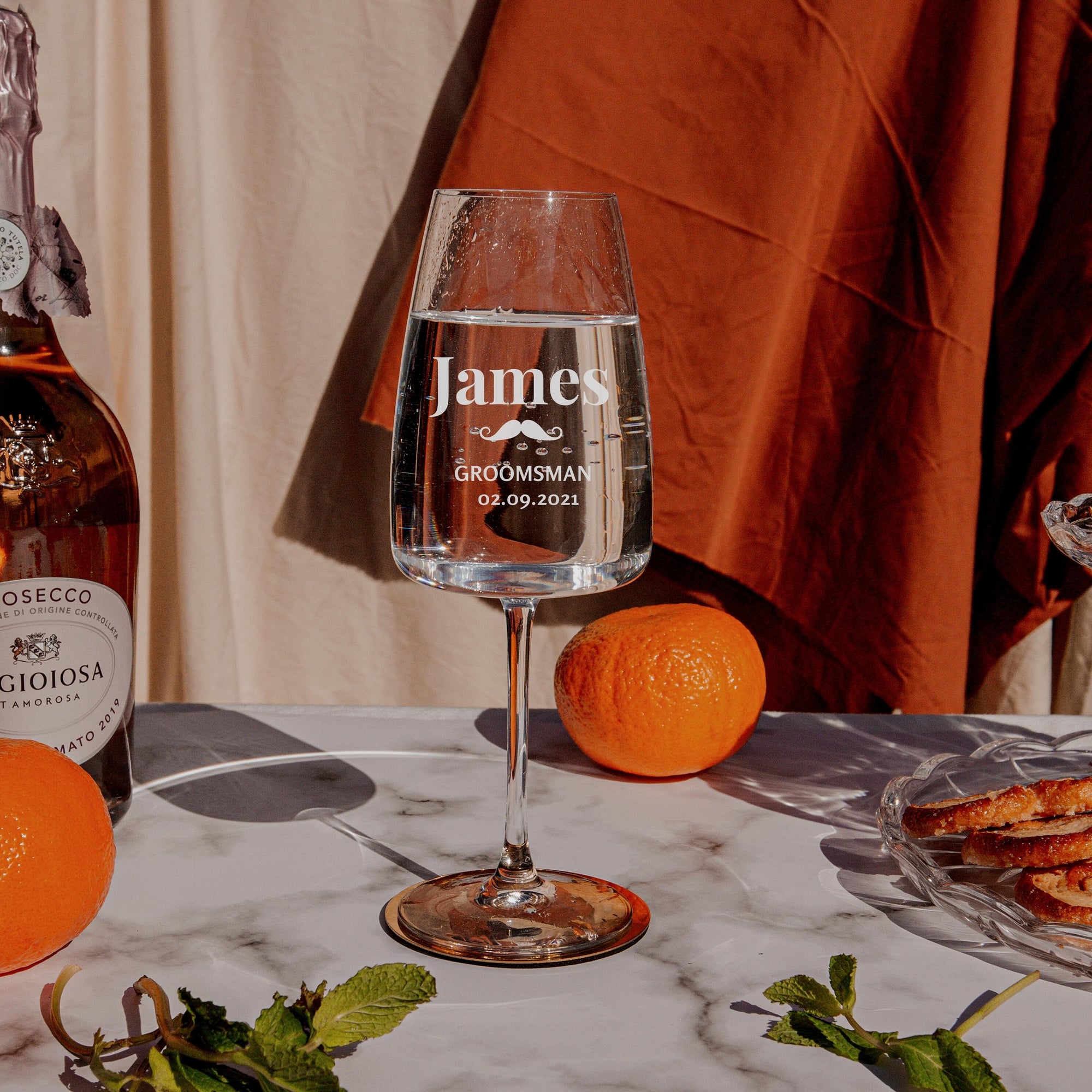 Personalised White Wine 420ml Glasses, Laser Custom Engraved Champagne, Corporate/ Birthday, Housewarming Gift, Wedding Bridesmaid Favour