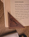 Personalised Cowhide Leather Triangle Heart Bookmark/ Monogram Custom Laser Engraved/ Gift for Him & Her/ Father/ Birthday/ Mum/ Book Lovers