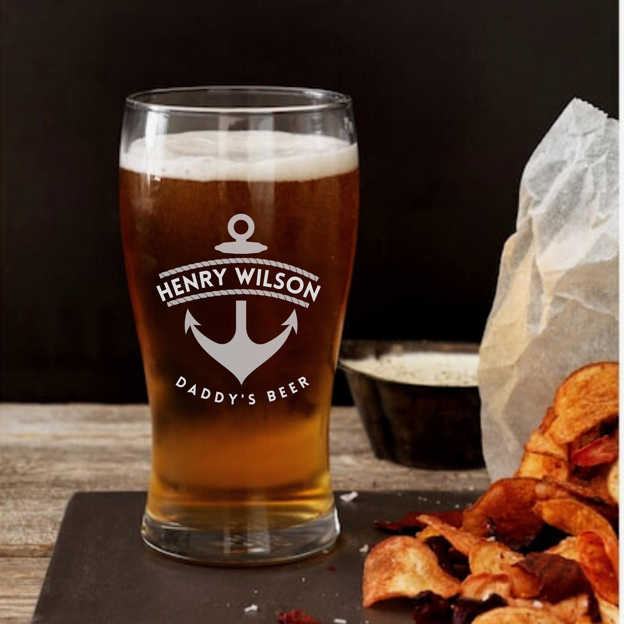 Personalised 500ml Glass Beer Pilsner Glass Custom Engraved Mug, Corporate/ Father/ Housewarming Gift, Wedding/ Groomsmen/ Bridesmaid Favour