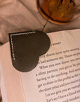 Personalised Cowhide Leather Round Heart Bookmark/ Monogram Custom Laser Engraved/ Gift for Him & Her/ Father/ Birthday/ Mum/ Book Lovers