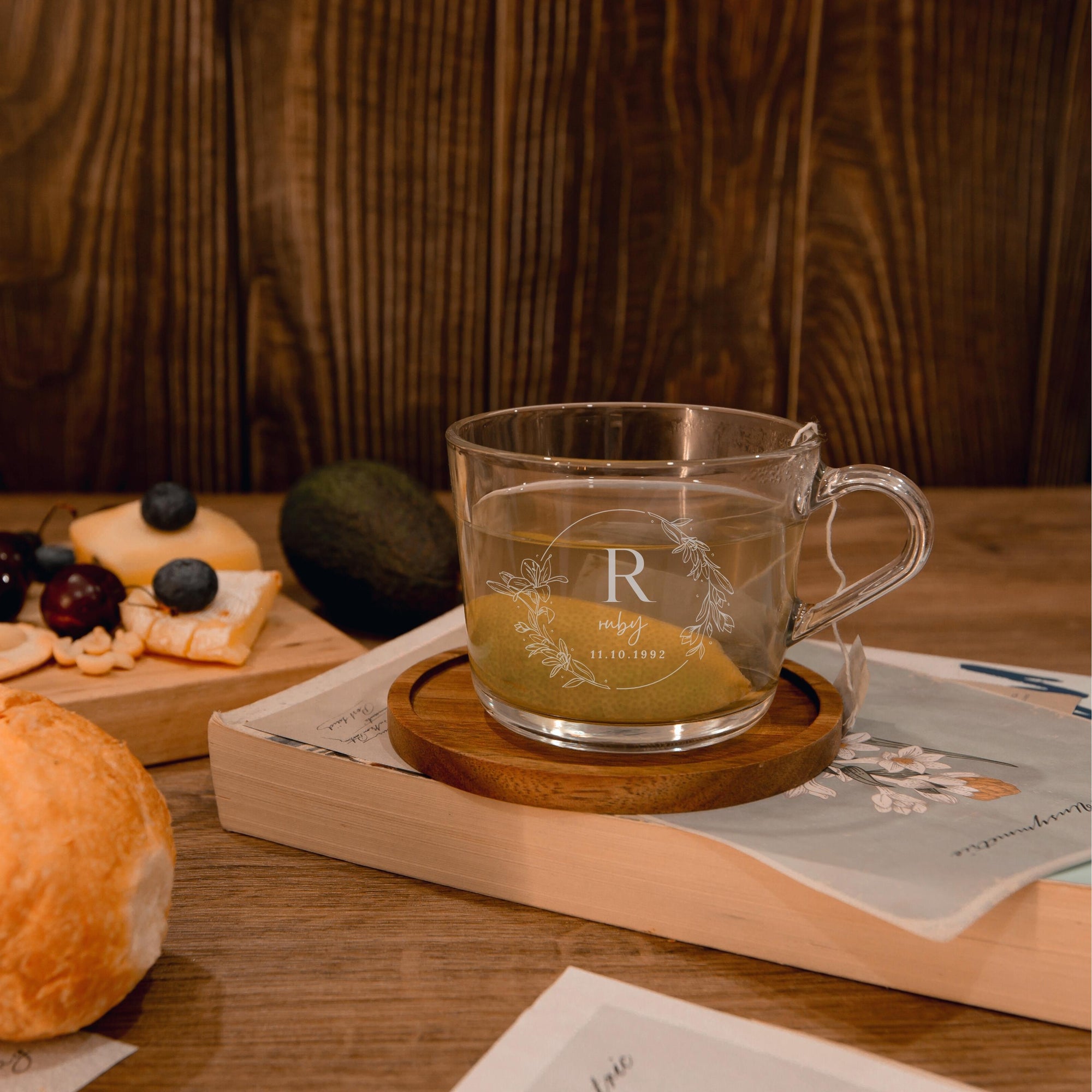 Personalised Glass Coffee Mug/ Tea Cup, Custom Logo Laser Engraved Corporate, Birthday/ Teacher/Office/ Mother's Day/ Father's Day Gift