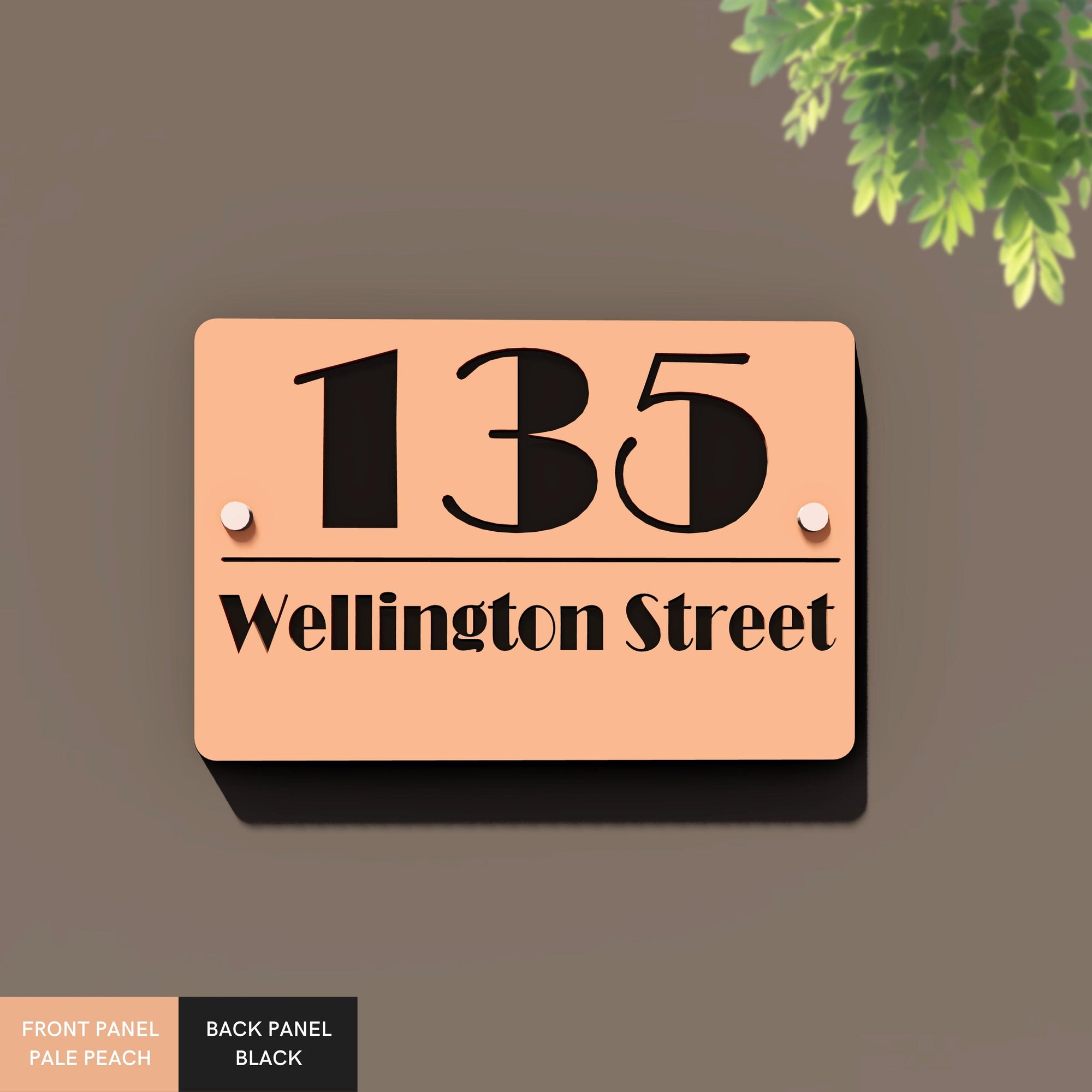 Personalised Floating House Number Mirror Acrylic Sign, Custom Laser Cut Modern Business/ Hotel Room/ Mailbox/ Apartment Door Signage Address Plate