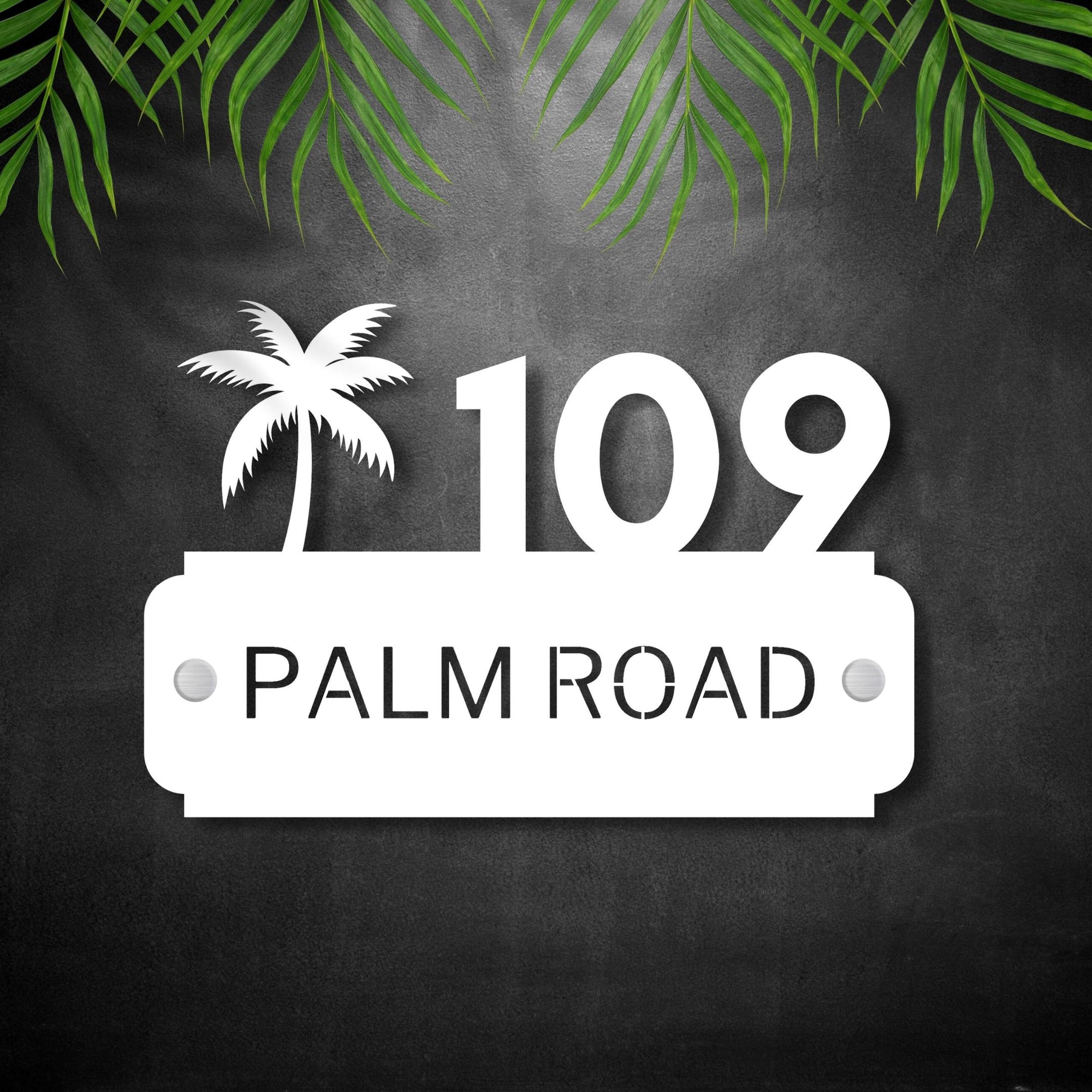 Custom Made Floating Modern Acrylic Pet House Number, Palm Coastal Street Name Home Address, Mailbox/ Letterbox/ Room/ Door Sign, Dog/ Cat Plaque, Personalised Wall Plate, Business Logo Signage for Office, Company, Apartment, Hotel/ House Warming's Gift