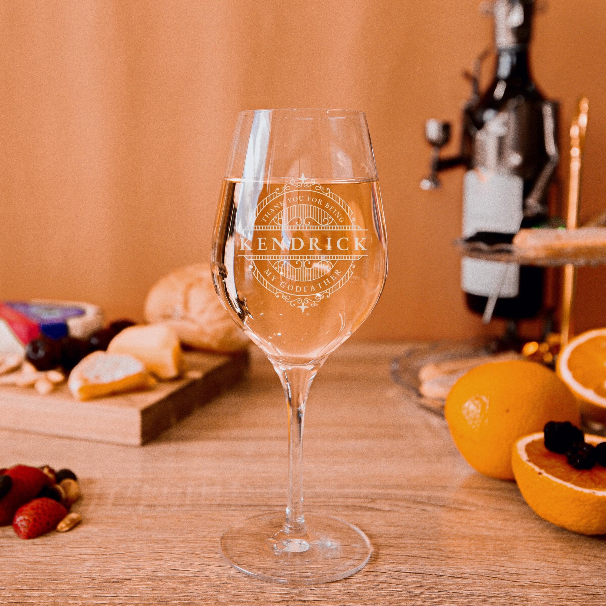 Engraved 350ml White Wine Germany Crystal Glass,Personalised Custom Monogram Glassware Wedding Bridesmaid Groomsmen Mothers Fathers Day Gift