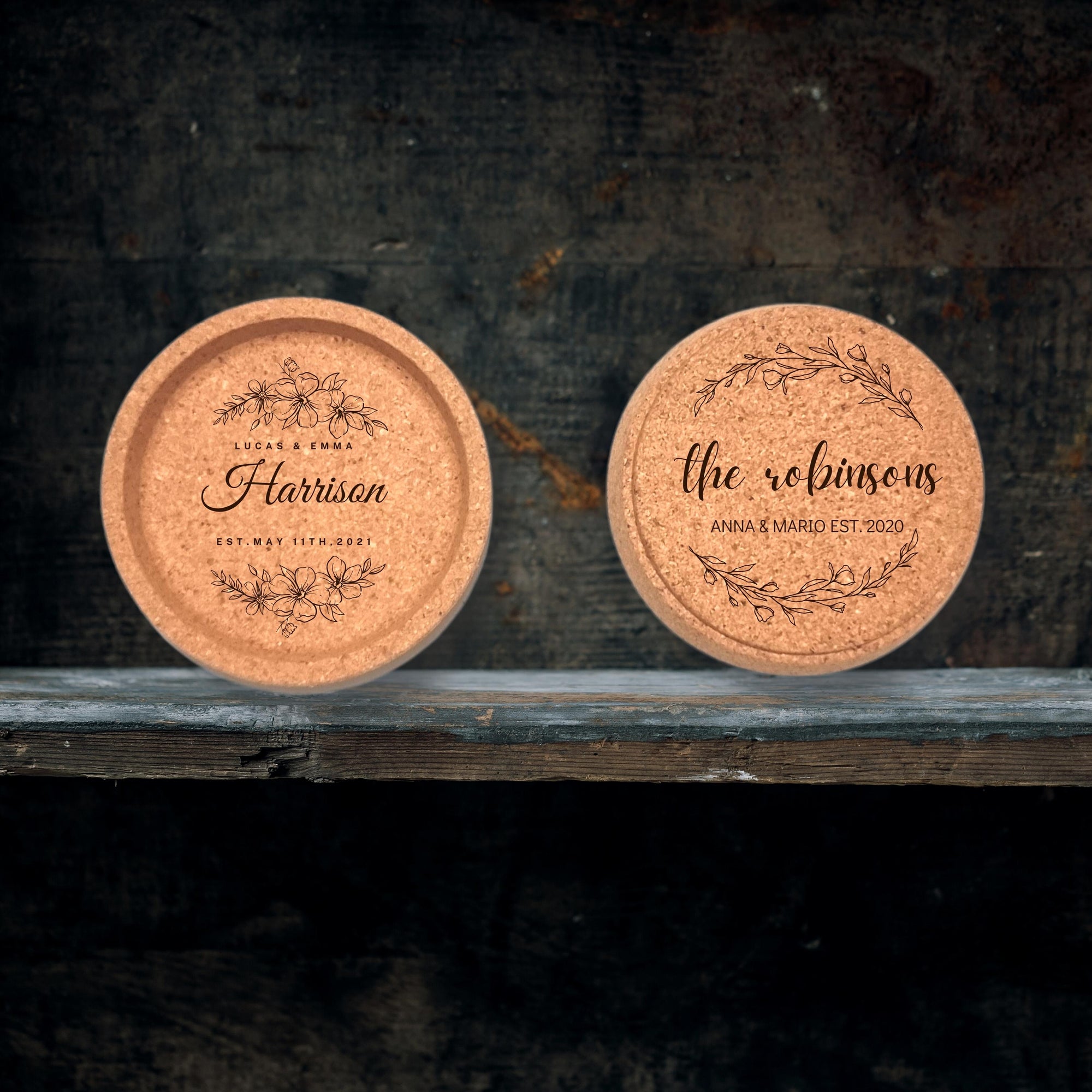 Personalised Round Cork Coaster/ Lid