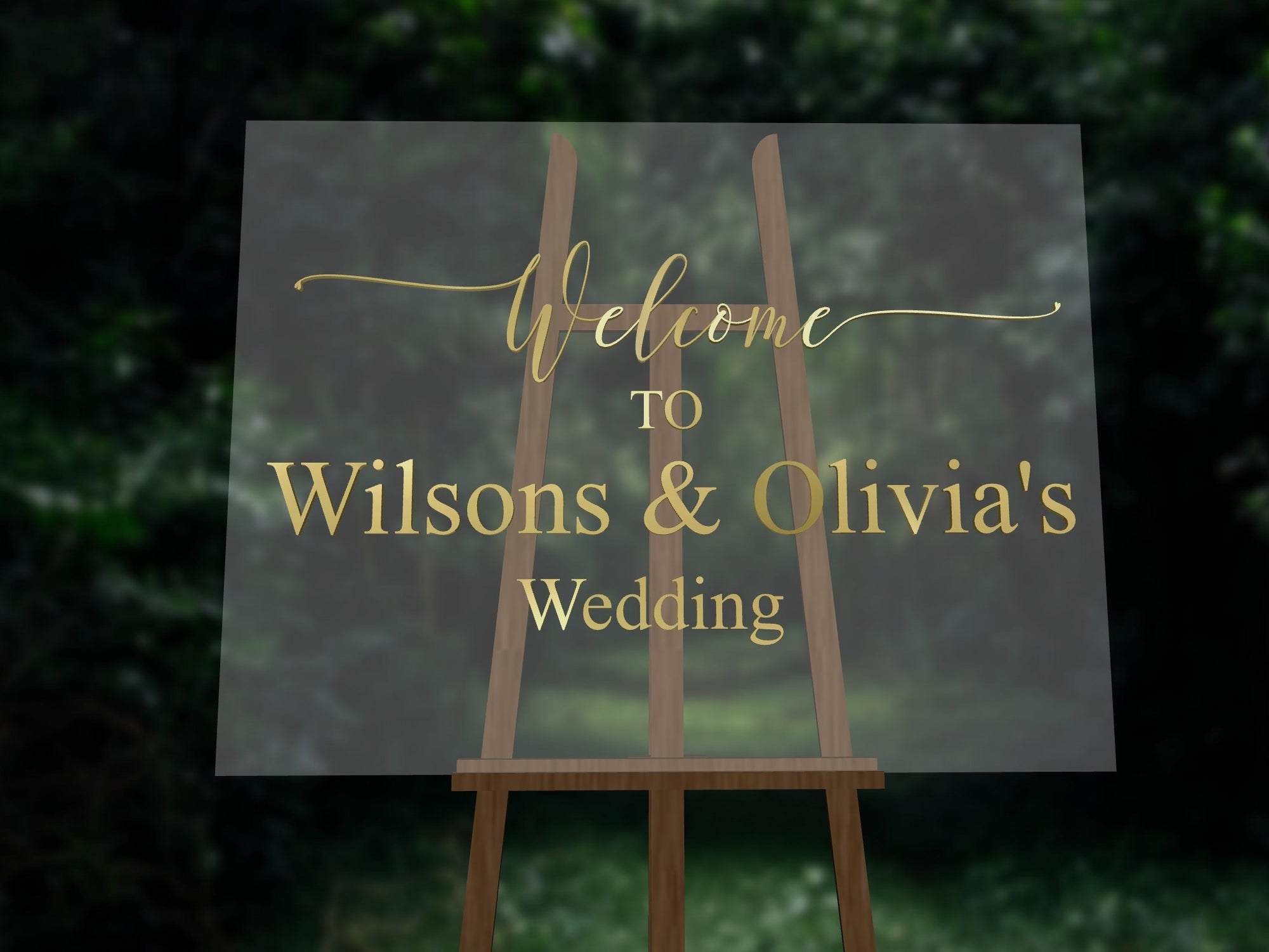 Custom Acrylic Wedding Welcome 3D Sign, Personalised Rose/ Gold Mirror Names, Ceremony/ Event/ Engagement/ Bridal Shower/ Birthday Signage on Easel