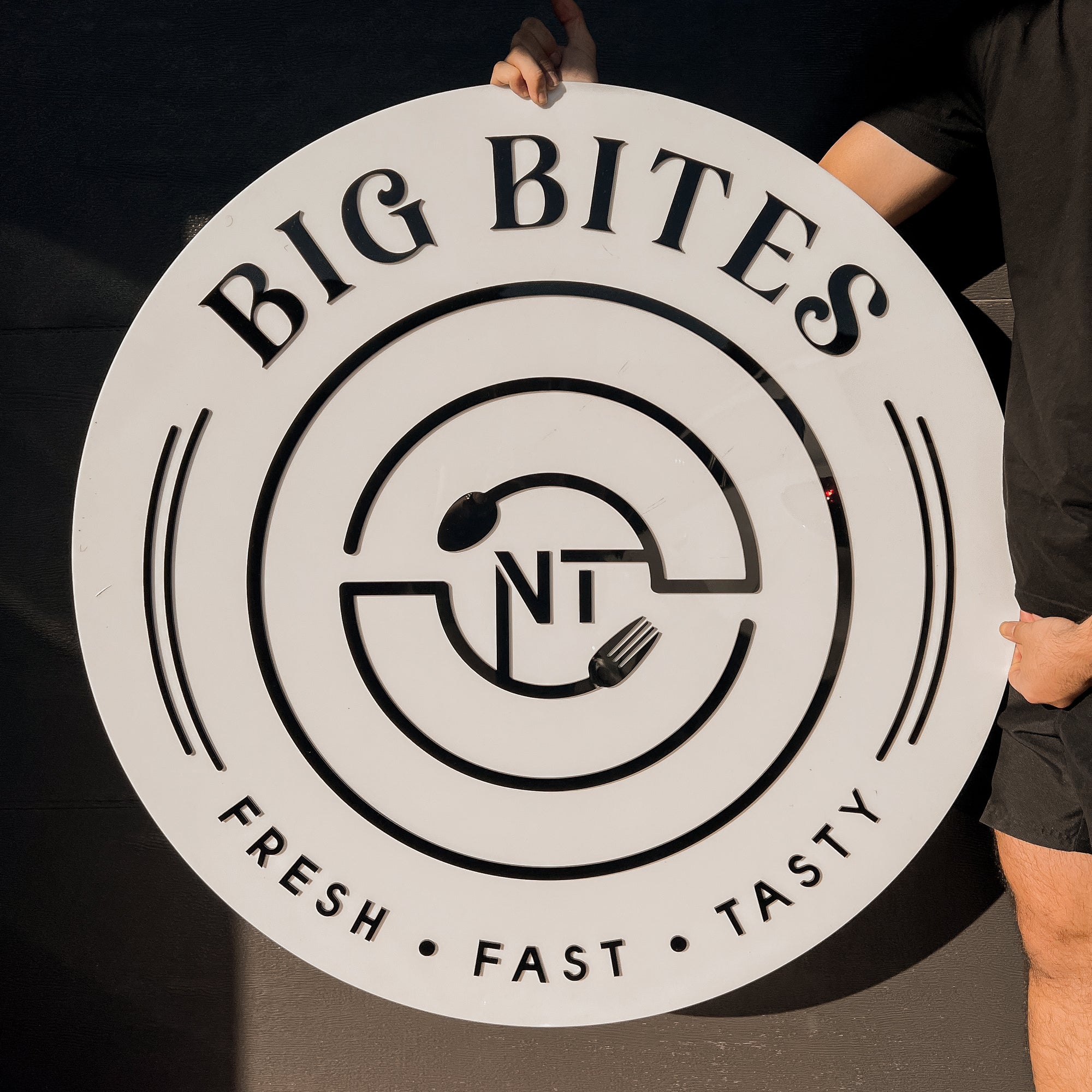 Custom Made Acrylic 3D Double Layer Business Round Sign on Wall/ Door, Office Retail/ Commercial Shop Logo Plaque, Personalised Name Signage