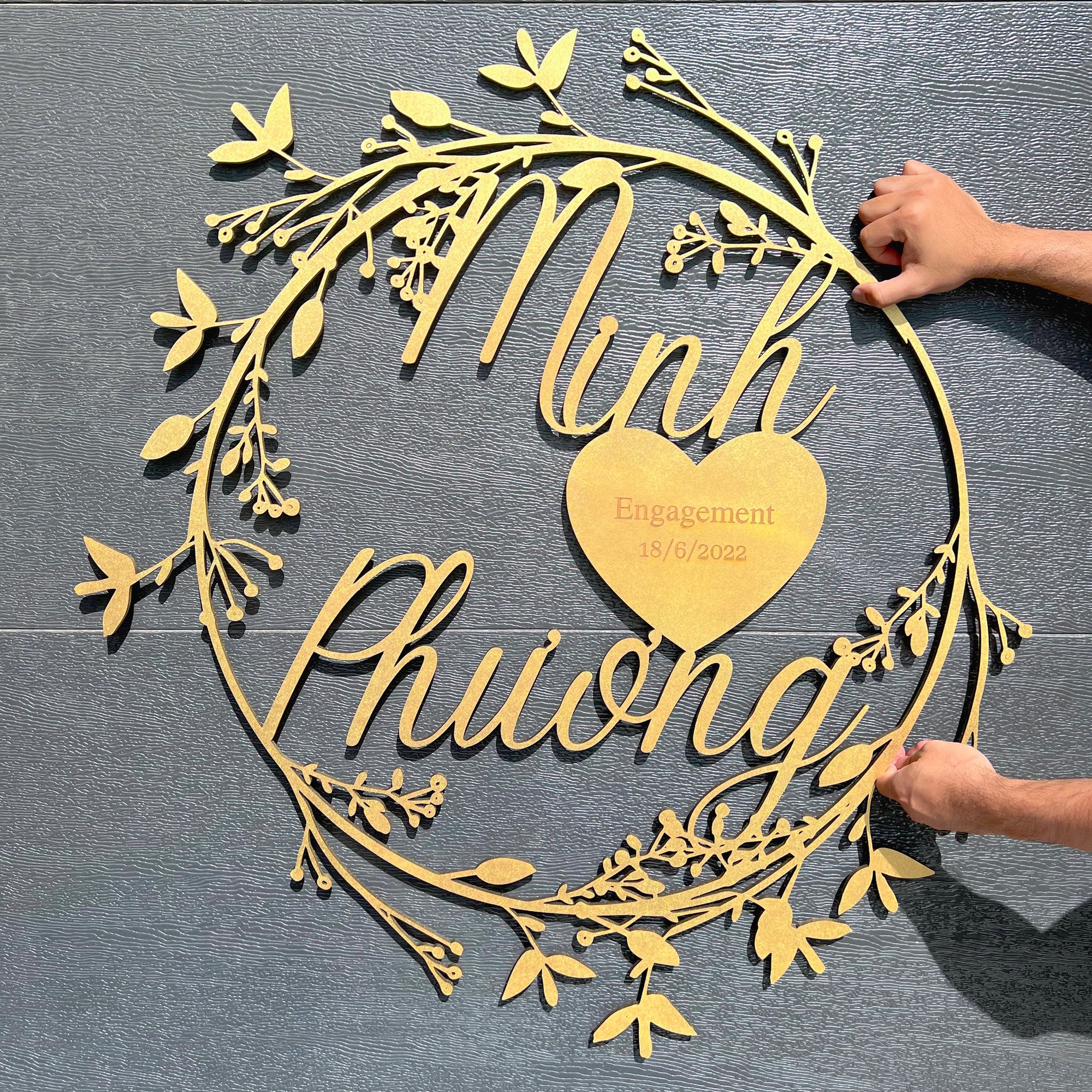 Custom Anniversary/ Wedding Sign Hoop