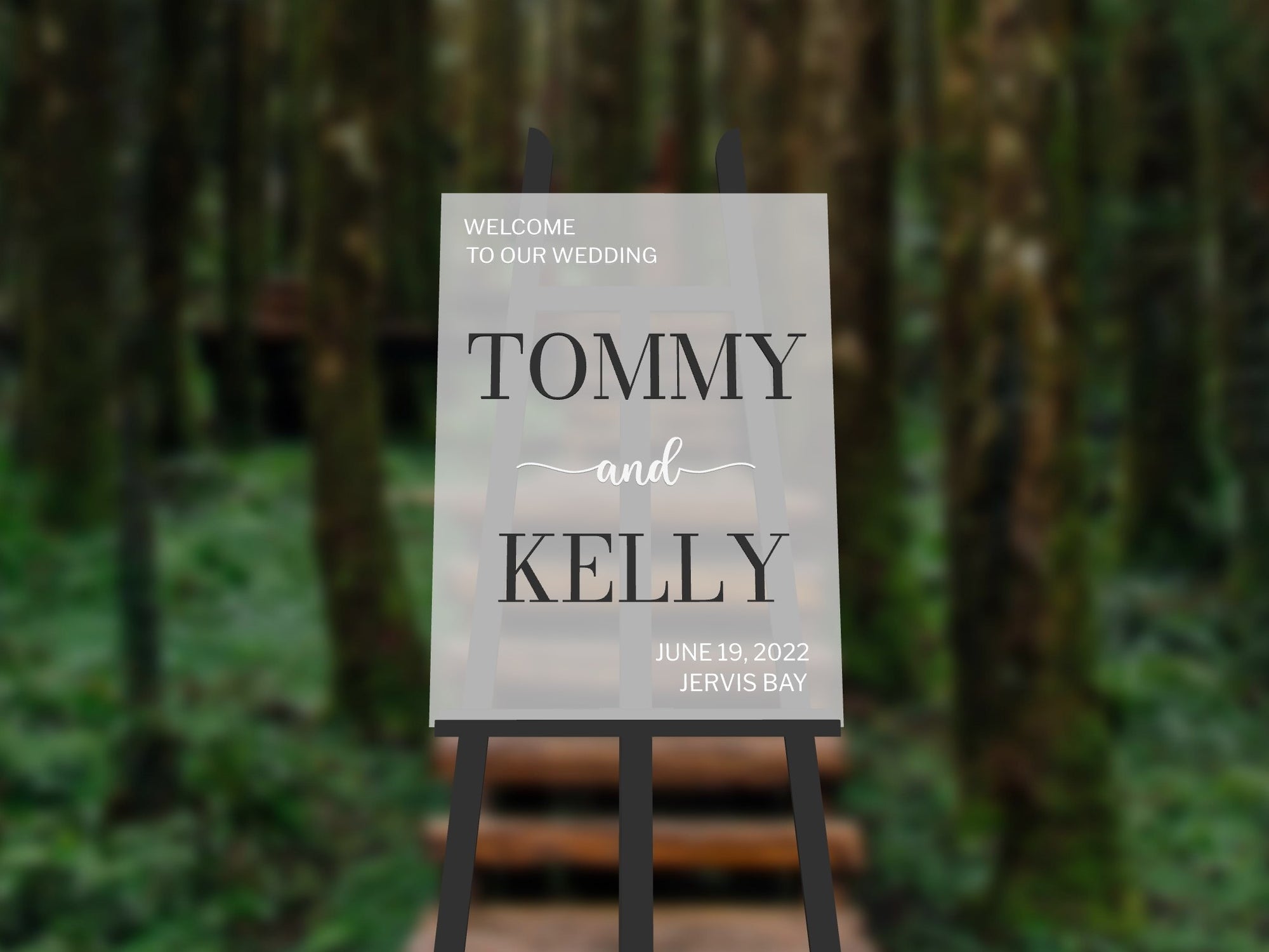 Acrylic 3D Welcome Wedding Vertical Signage - Style 2