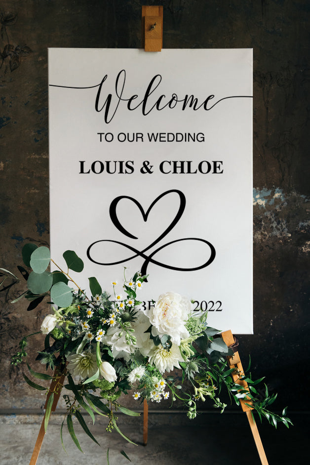 Custom Acrylic Wedding Welcome 3D Sign, Personalised Rose/ Gold Mirror Names, Ceremony/ Event/ Engagement/ Bridal Shower/ Birthday Signage on Easel