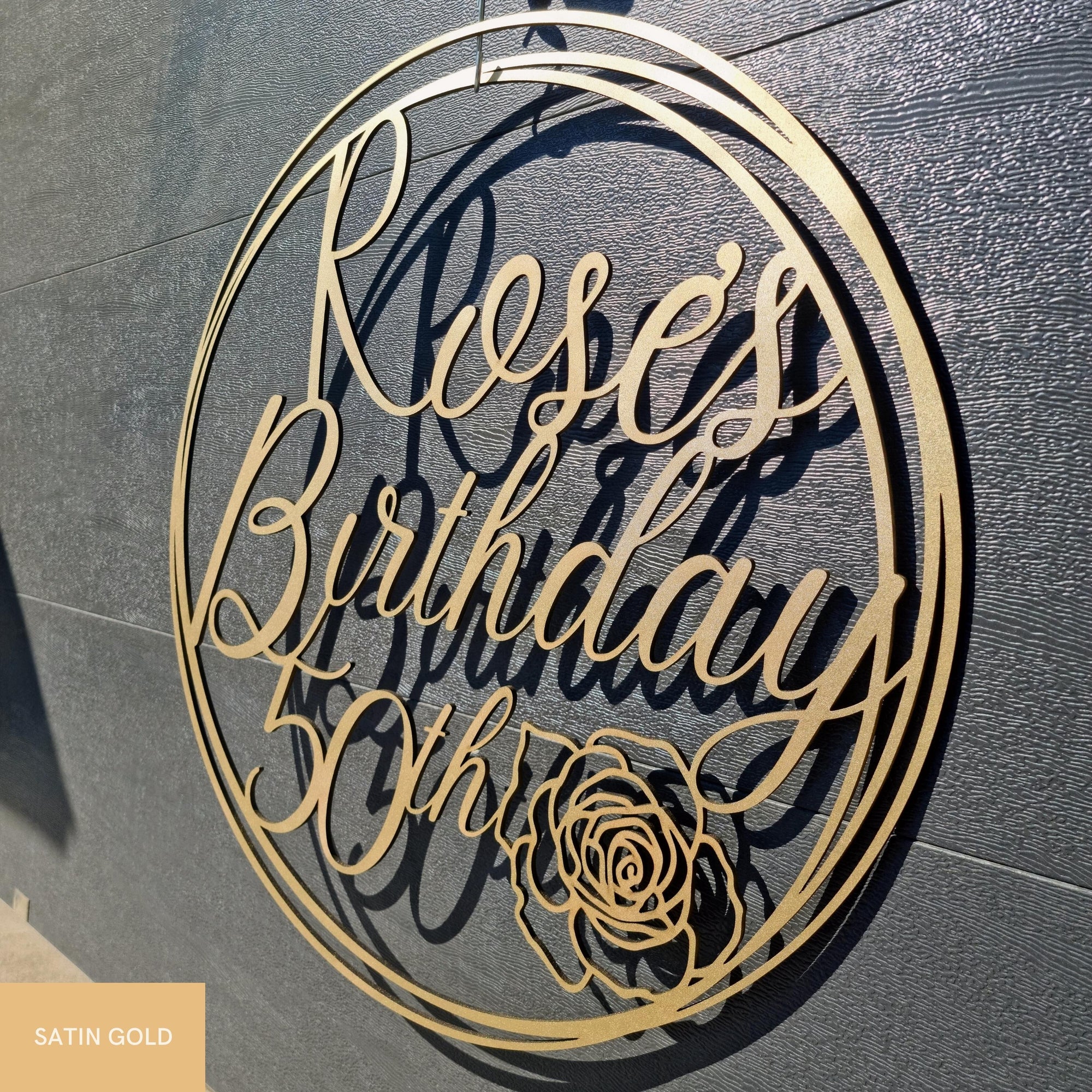 Birthday Rose & Scribble Circle Hoop Sign