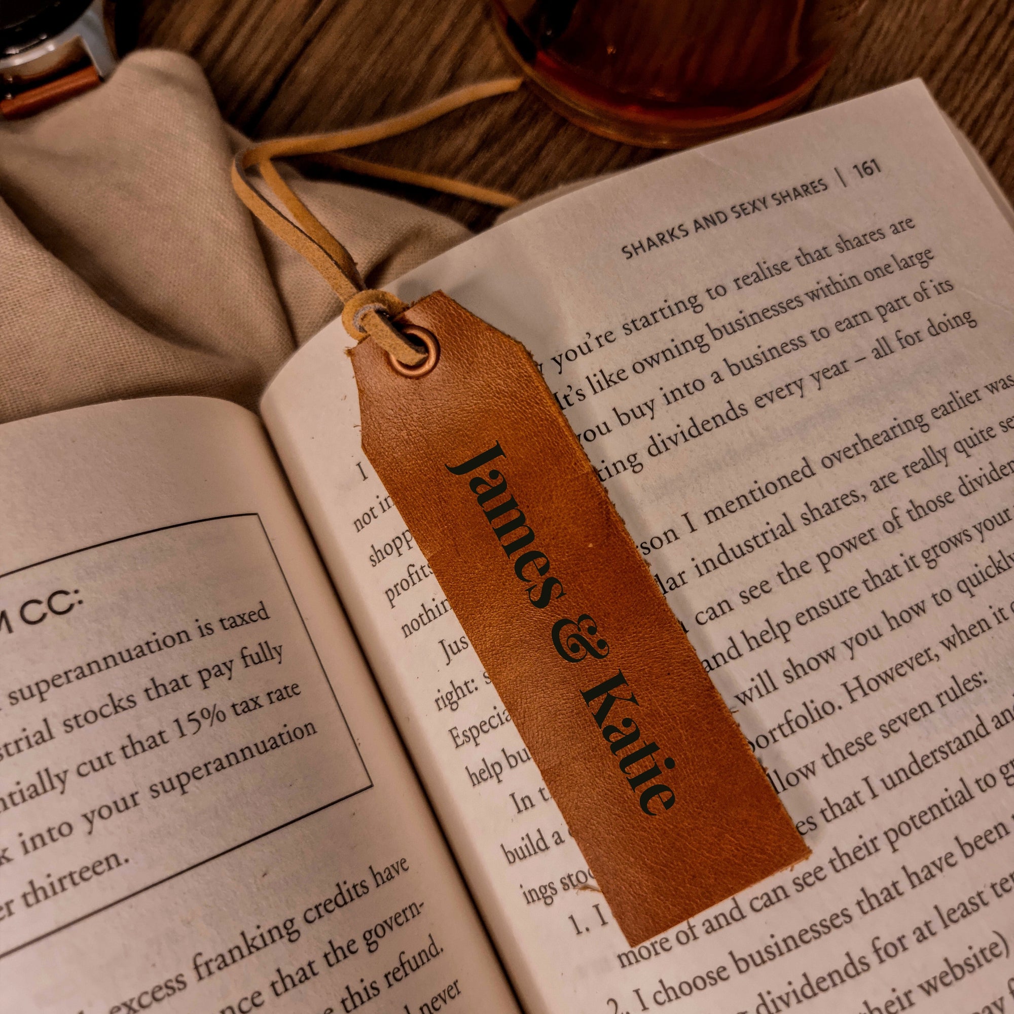 Personalised Cowhide Real Leather Bookmark/ Travel Luggage Tag, Monogram Custom Laser Engraved/ Gift for Him & Her/ Father/ Birthday/ Mum