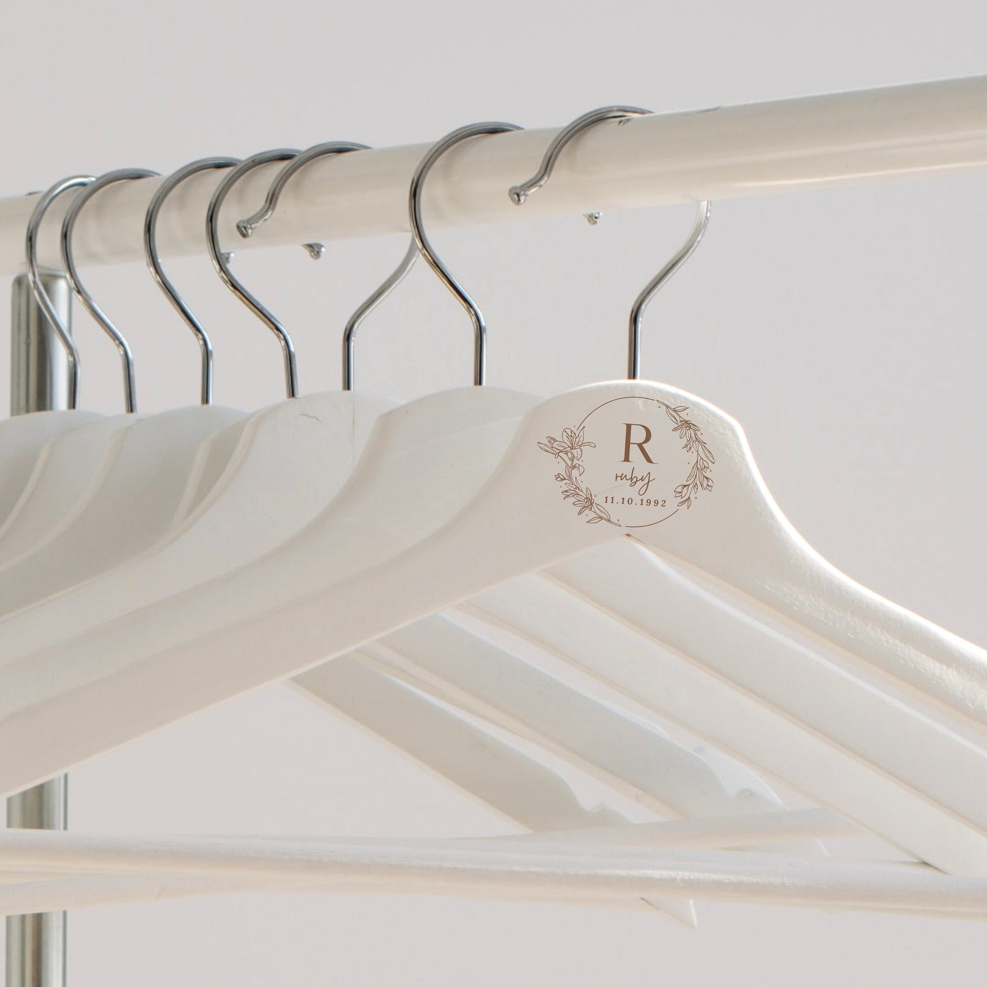 Personalised Wooden Engraved Wedding Dress/ Coat Hanger, Customised Logo Corporate Gift, Bridal/ Groomsman Favours