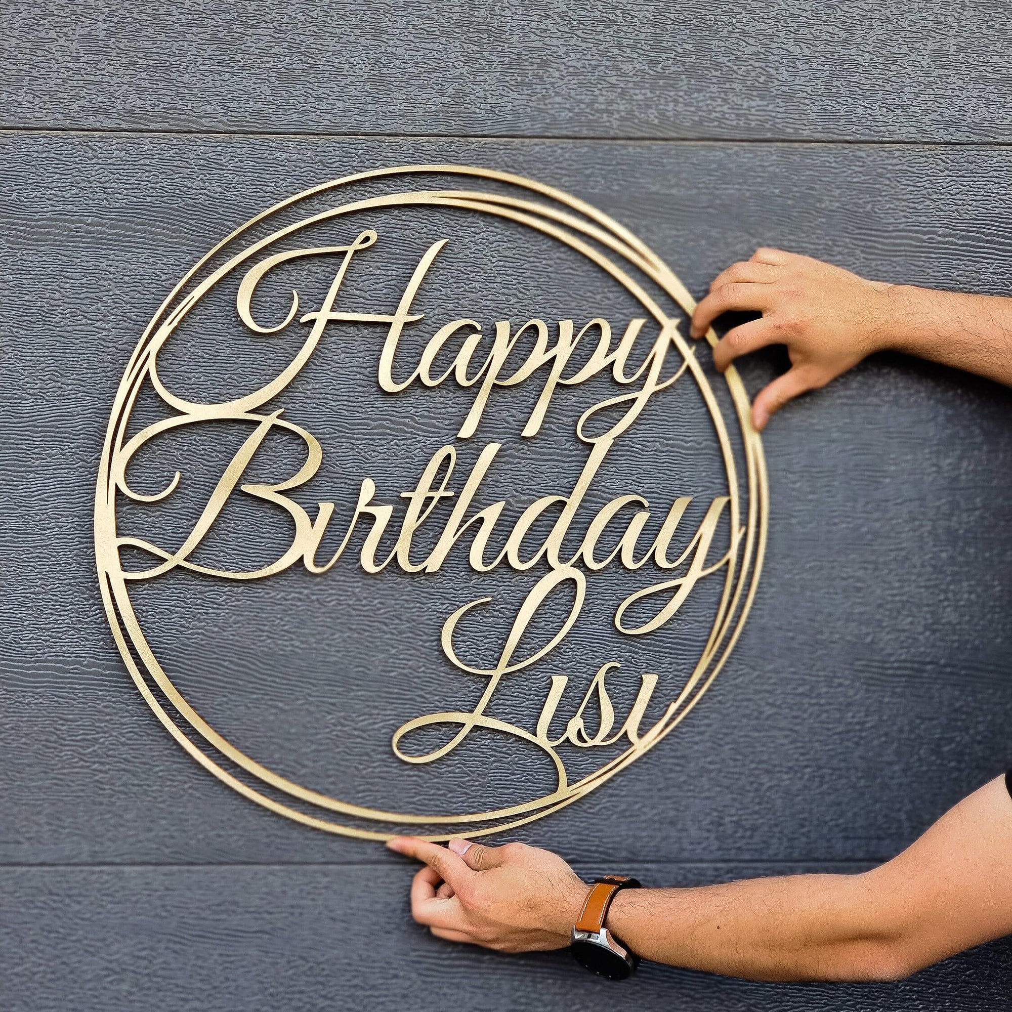 Happy Birthday Sribble Circle Custom Name Hoop Sign, Christening/ Baptism Shower/ Bespoke Signage, Personalised Custom Laser Cut Event Wooden Newborn Baby Name Signs, Photo Prop/ Party Decor Australia