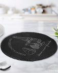 Personalised Round Slate Serving Cheese Board, Custom Engraved Charcuterie Platter, Wedding, Anniversary, Corporate, Housewarming Gift