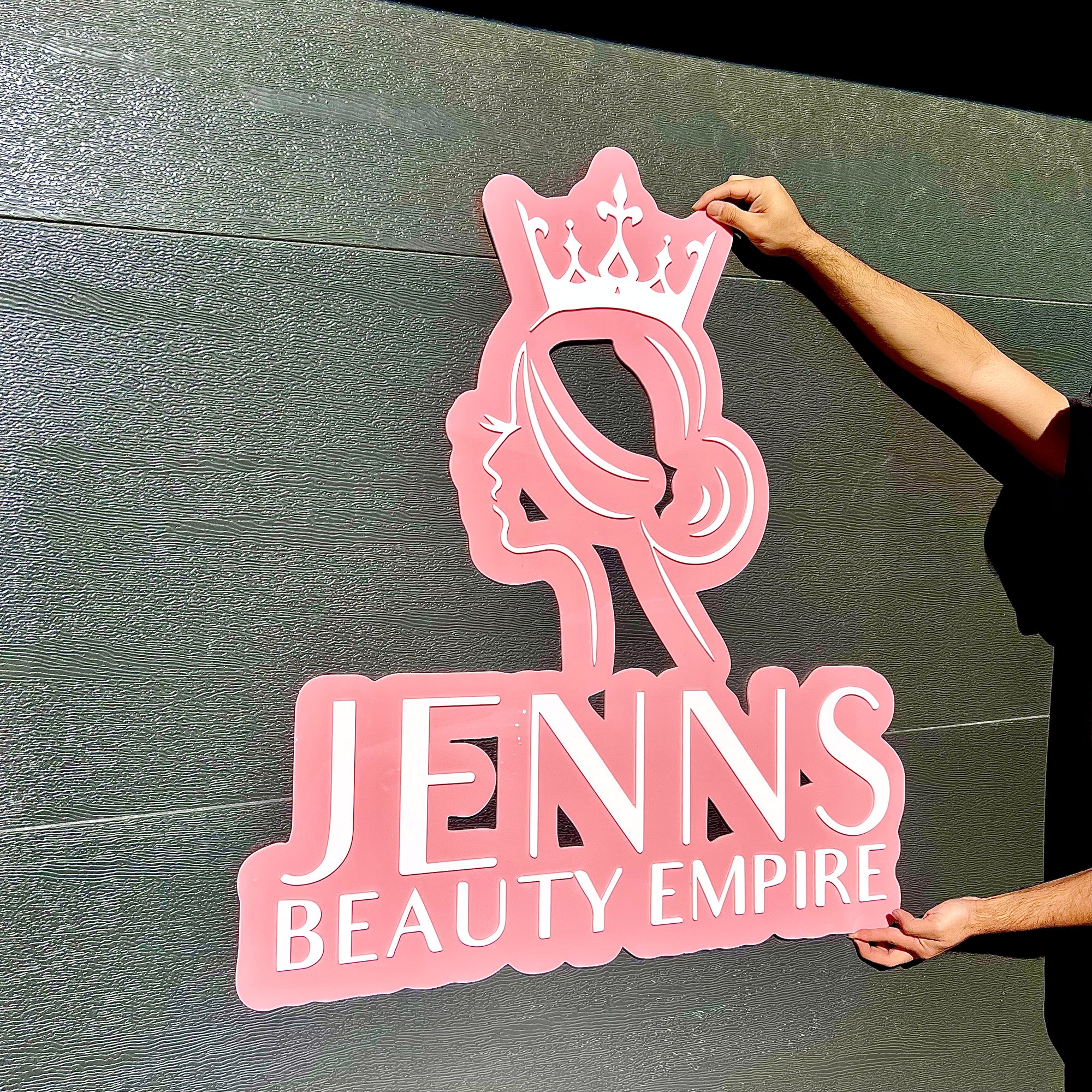 Custom Acrylic 3D Double Layered Business Logo Sign, Personalised Rose/ Gold Mirror Names, Coffee, Retail, Spa, Eyelash Signage