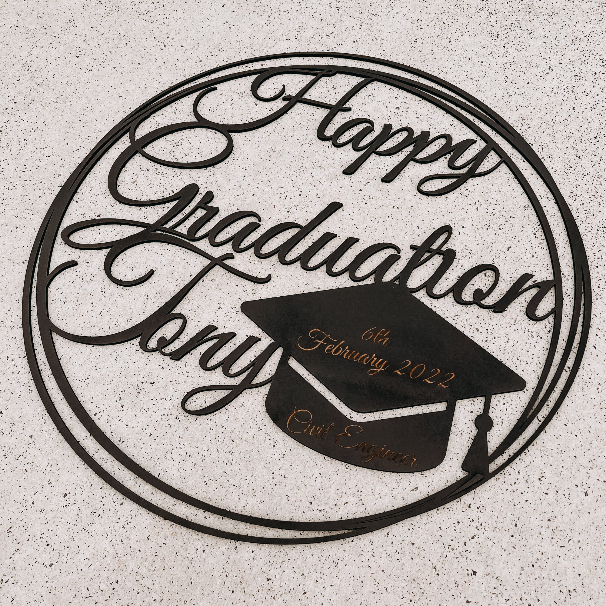 Graduation Congratulation Sribble Circle Custom Name Hoop Sign, Christening/ Baptism Shower/ Bespoke Signage, Personalised Custom Laser Cut Event Wooden Newborn Baby Name Signs, Photo Prop/ Party Decor Australia